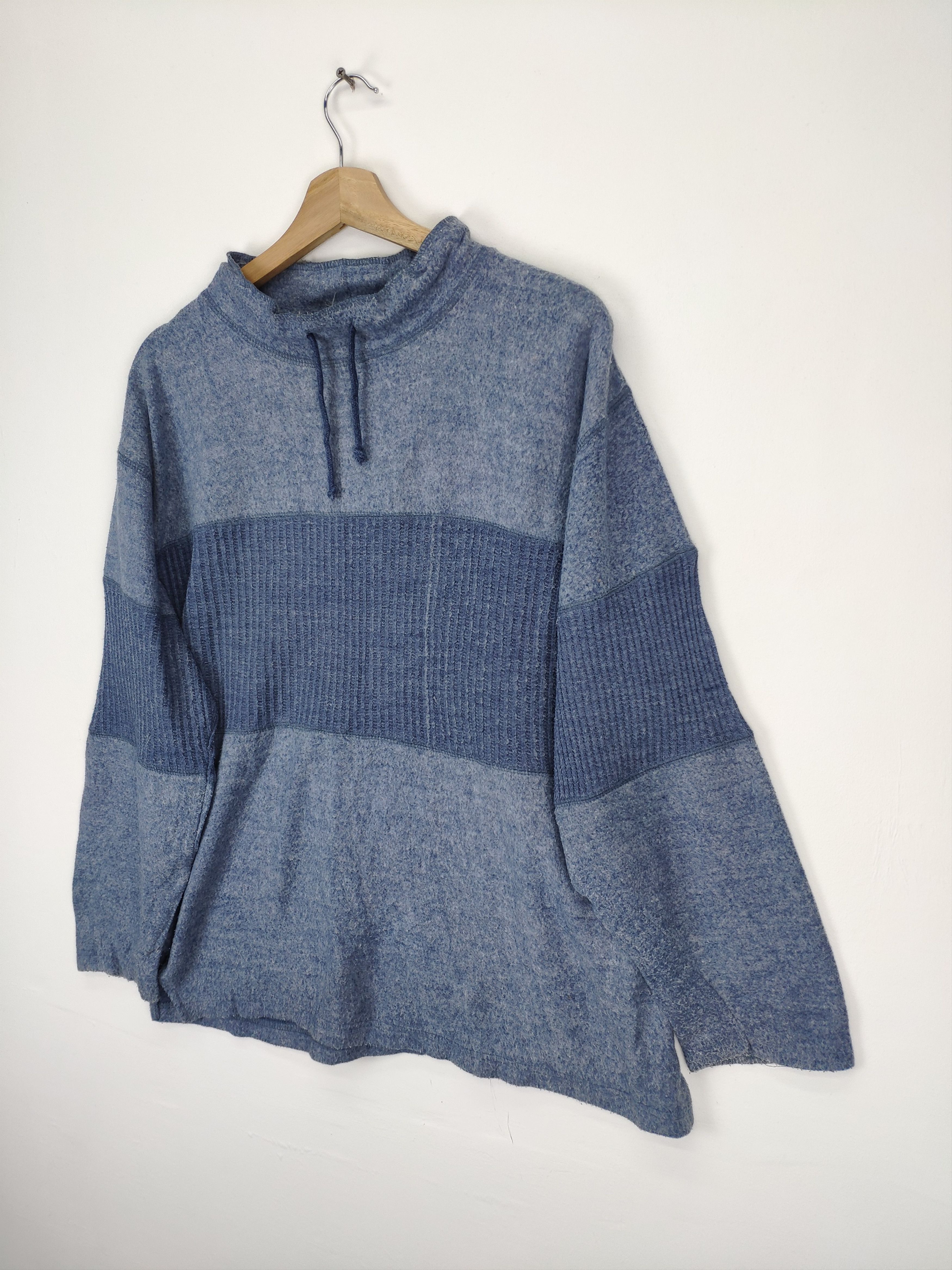 Japanese Brand Vintage Japanese Fleece Sweater Crewneck Patchwork Size US M / EU 48-50 / 2 - 2 Thumbnail