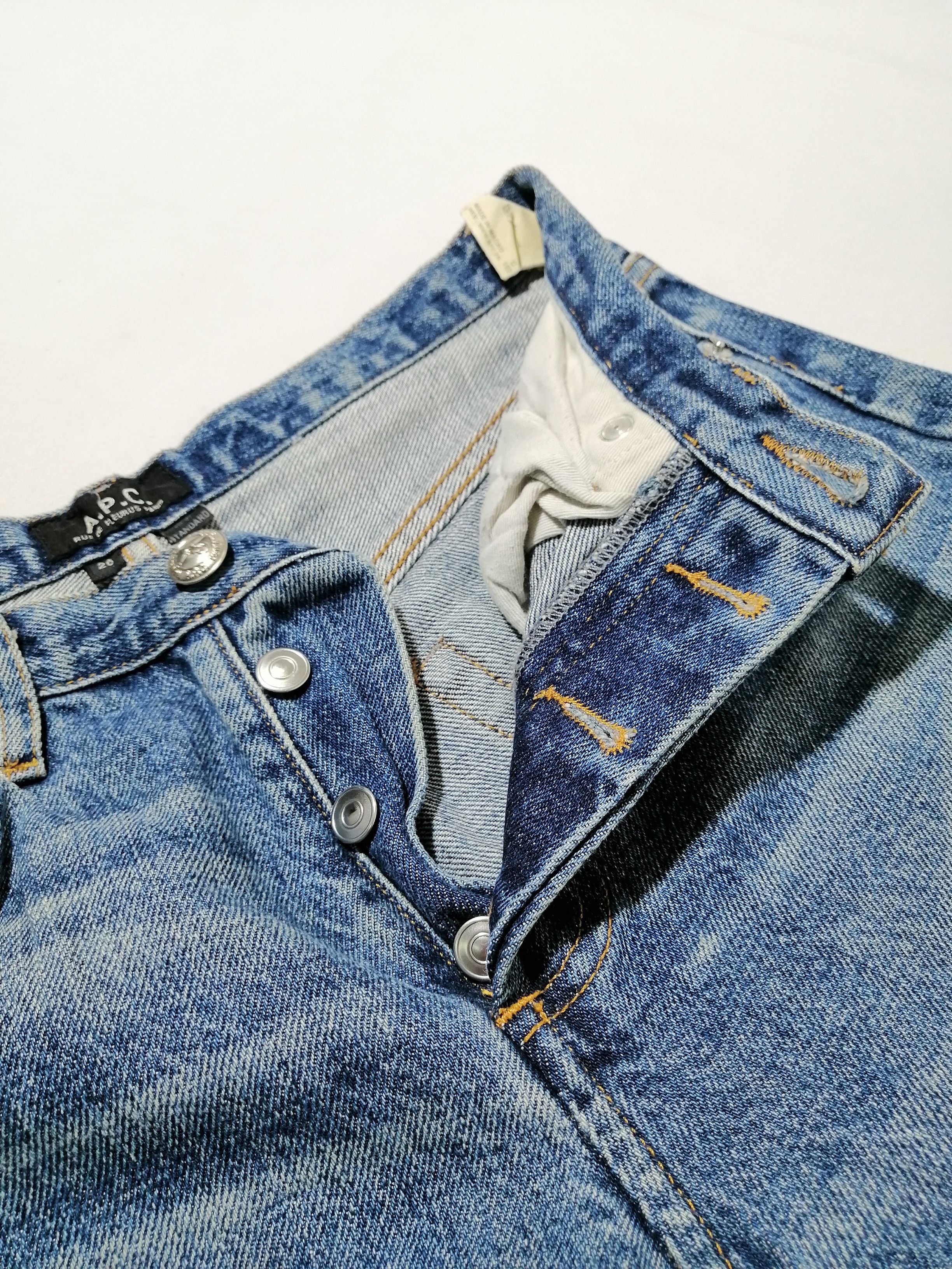A.P.C. × Japanese Brand × Vintage Vintage 90s A.P.C Selvedge Fly Button Denim Jeans Size US 26 / EU 42 - 5 Thumbnail