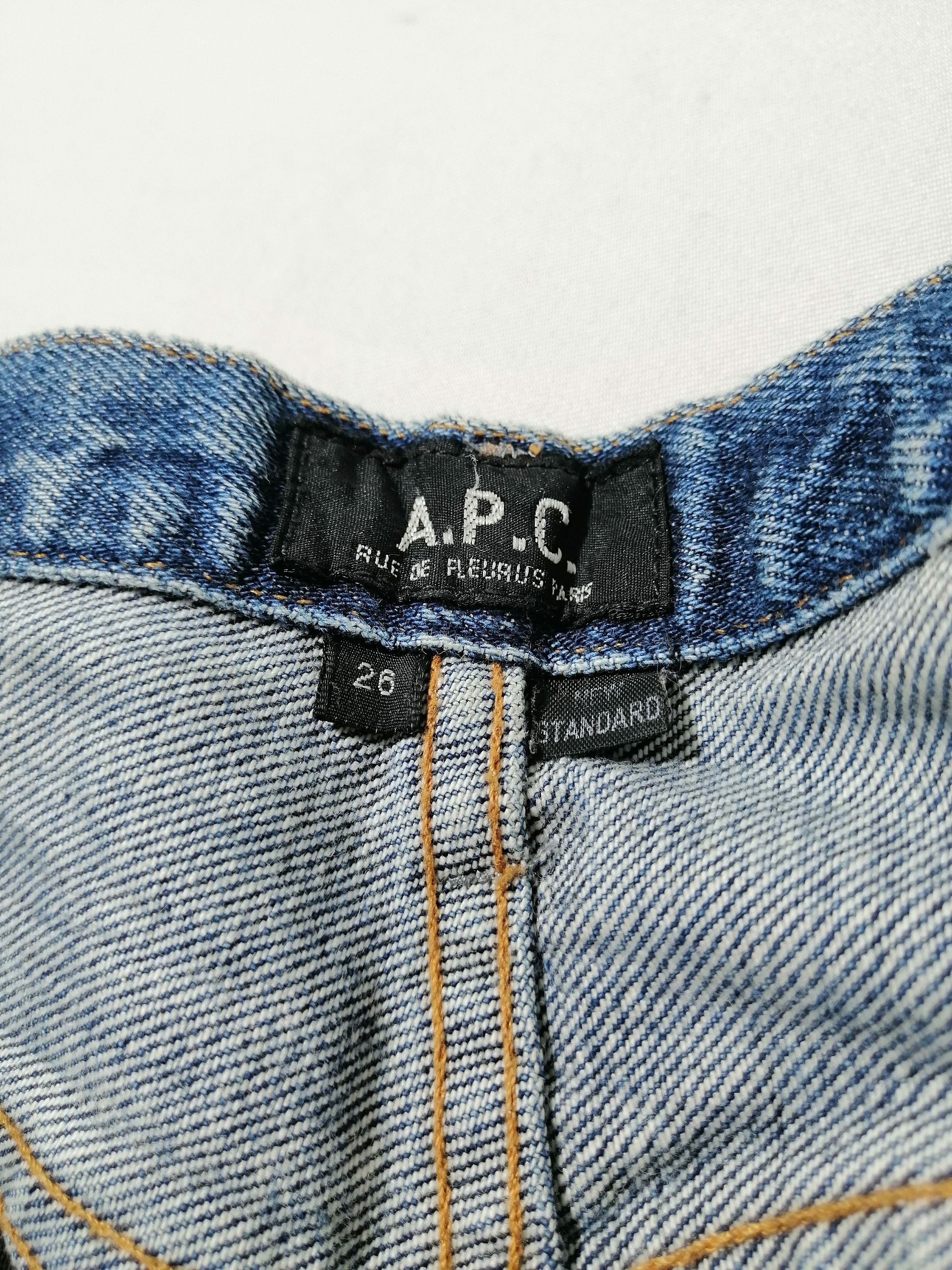 A.P.C. × Japanese Brand × Vintage Vintage 90s A.P.C Selvedge Fly Button Denim Jeans Size US 26 / EU 42 - 6 Thumbnail