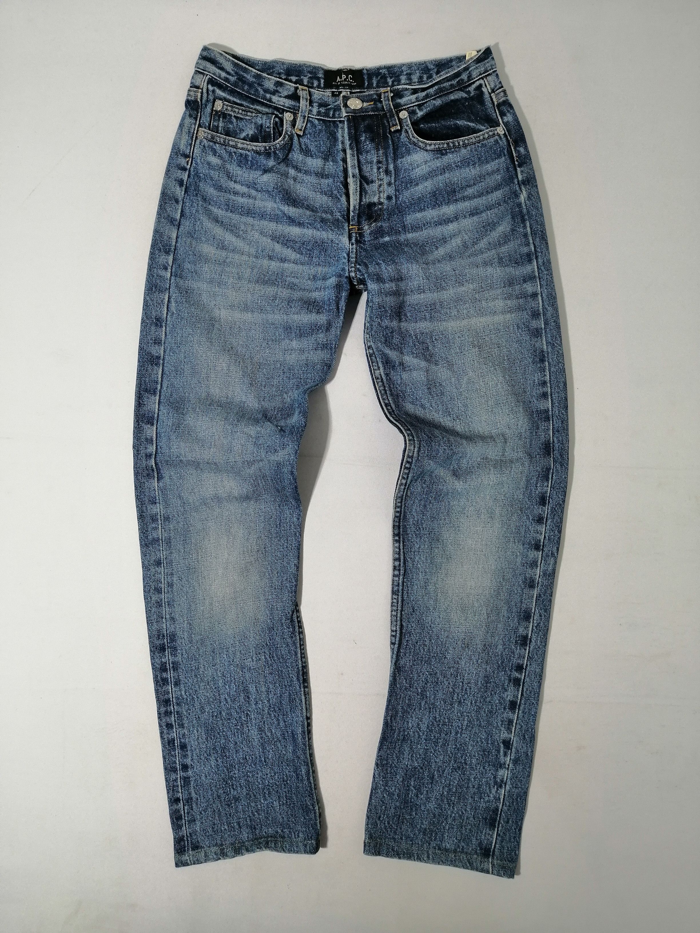 A.P.C. × Japanese Brand × Vintage Vintage 90s A.P.C Selvedge Fly Button Denim Jeans Size US 26 / EU 42 - 2 Thumbnail