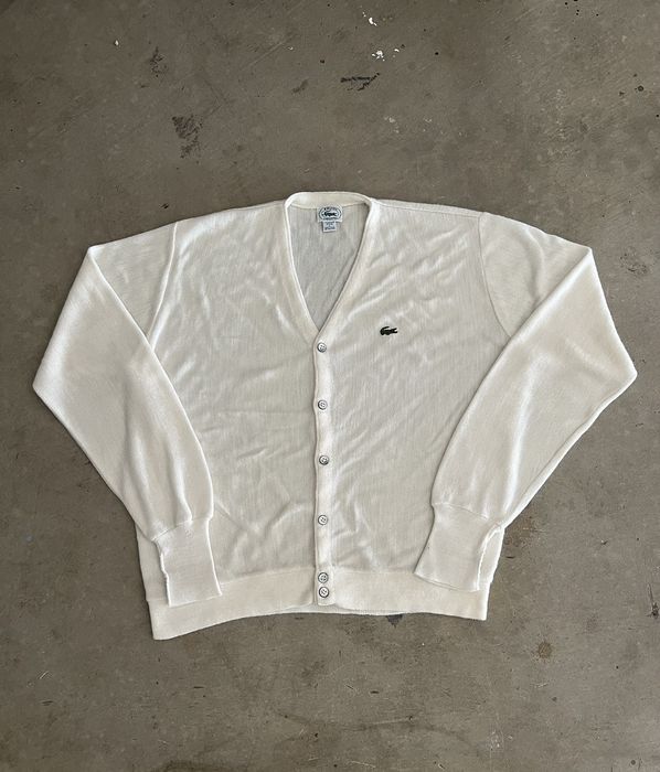 Lacoste Lacoste White Acrylic Cardigan | Grailed