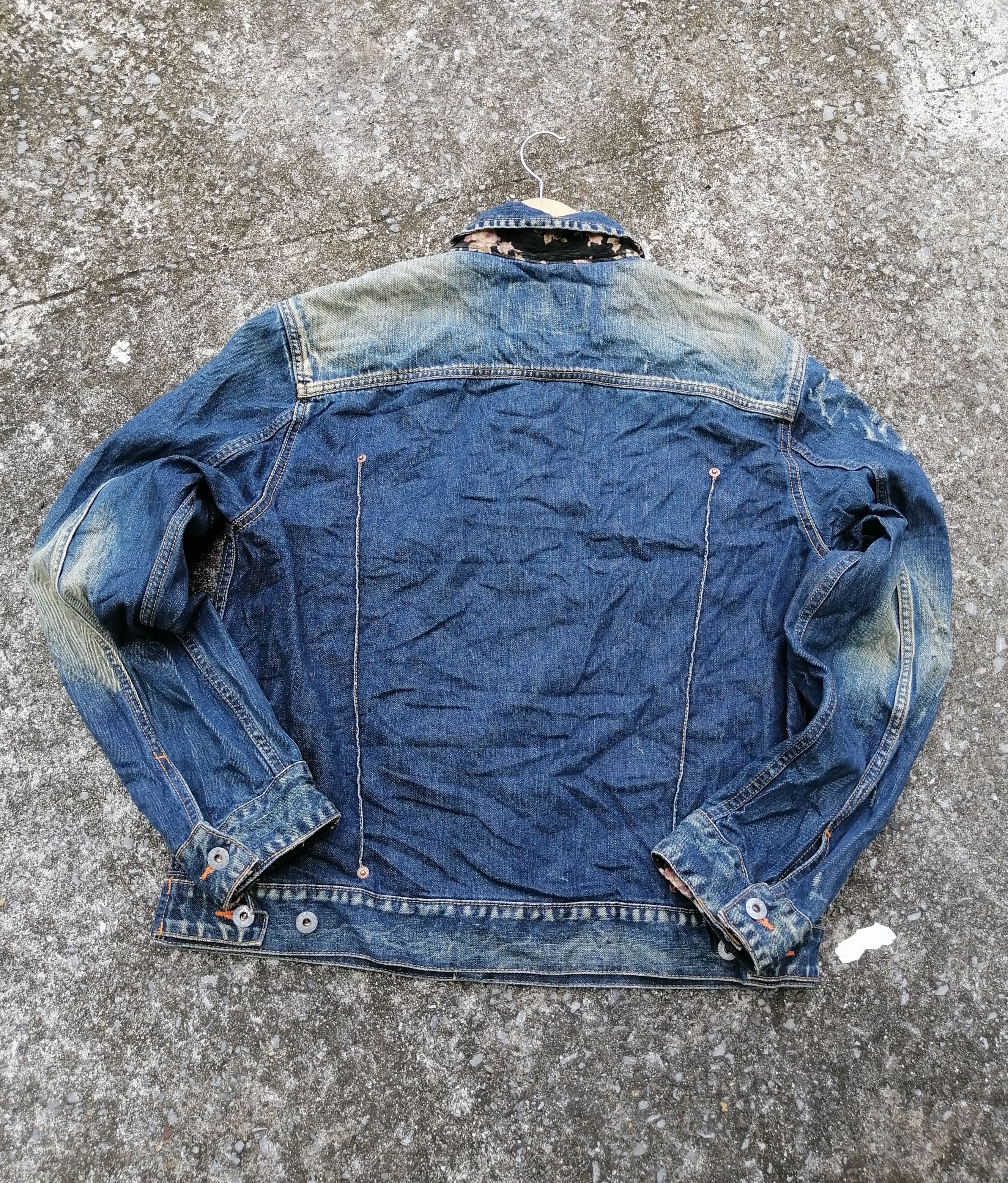 Guess × Vintage Guess Nice Distressed Design Denim Jacket Size US M / EU 48-50 / 2 - 3 Thumbnail