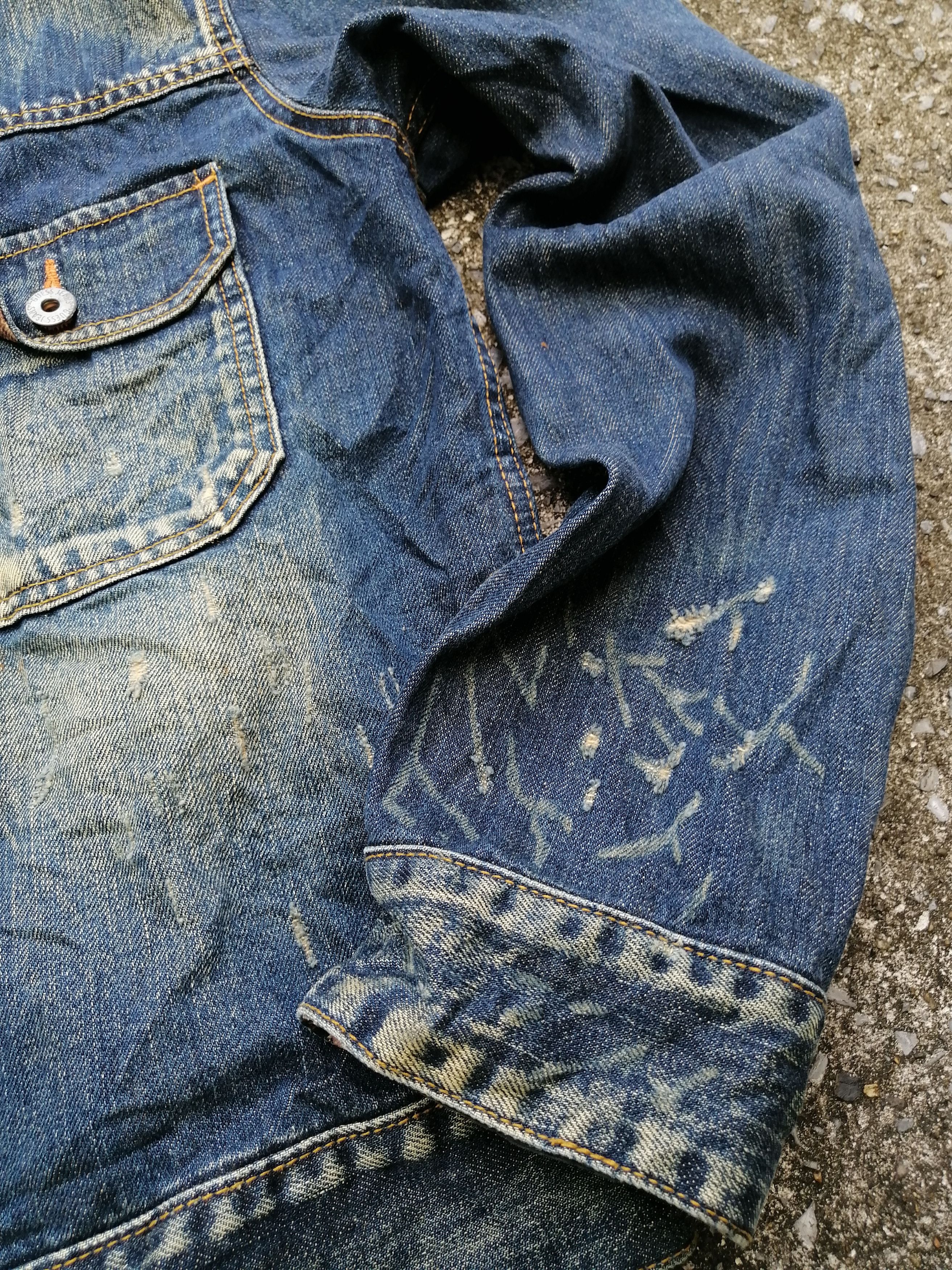 Guess × Vintage Guess Nice Distressed Design Denim Jacket Size US M / EU 48-50 / 2 - 4 Thumbnail