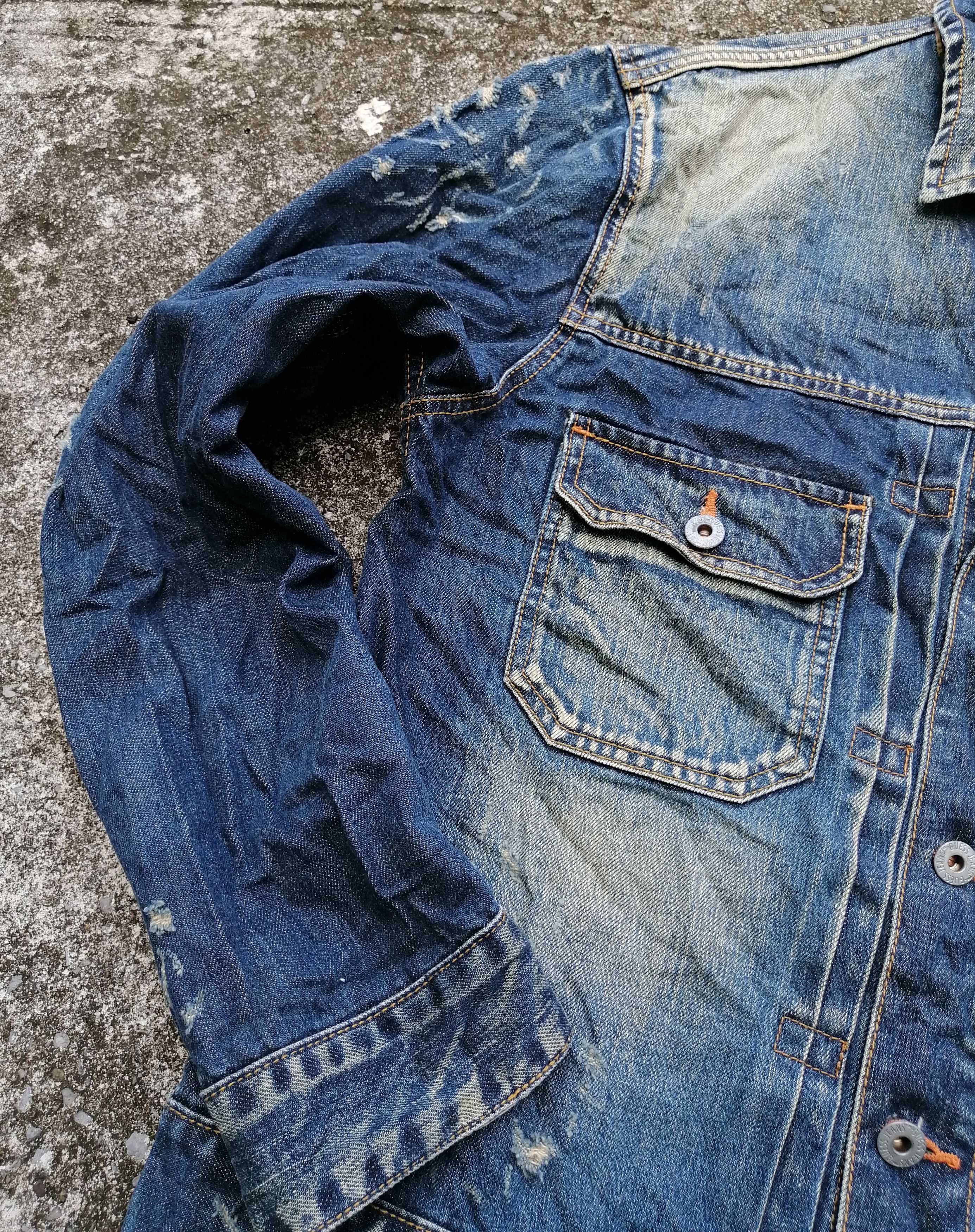 Guess × Vintage Guess Nice Distressed Design Denim Jacket Size US M / EU 48-50 / 2 - 2 Thumbnail