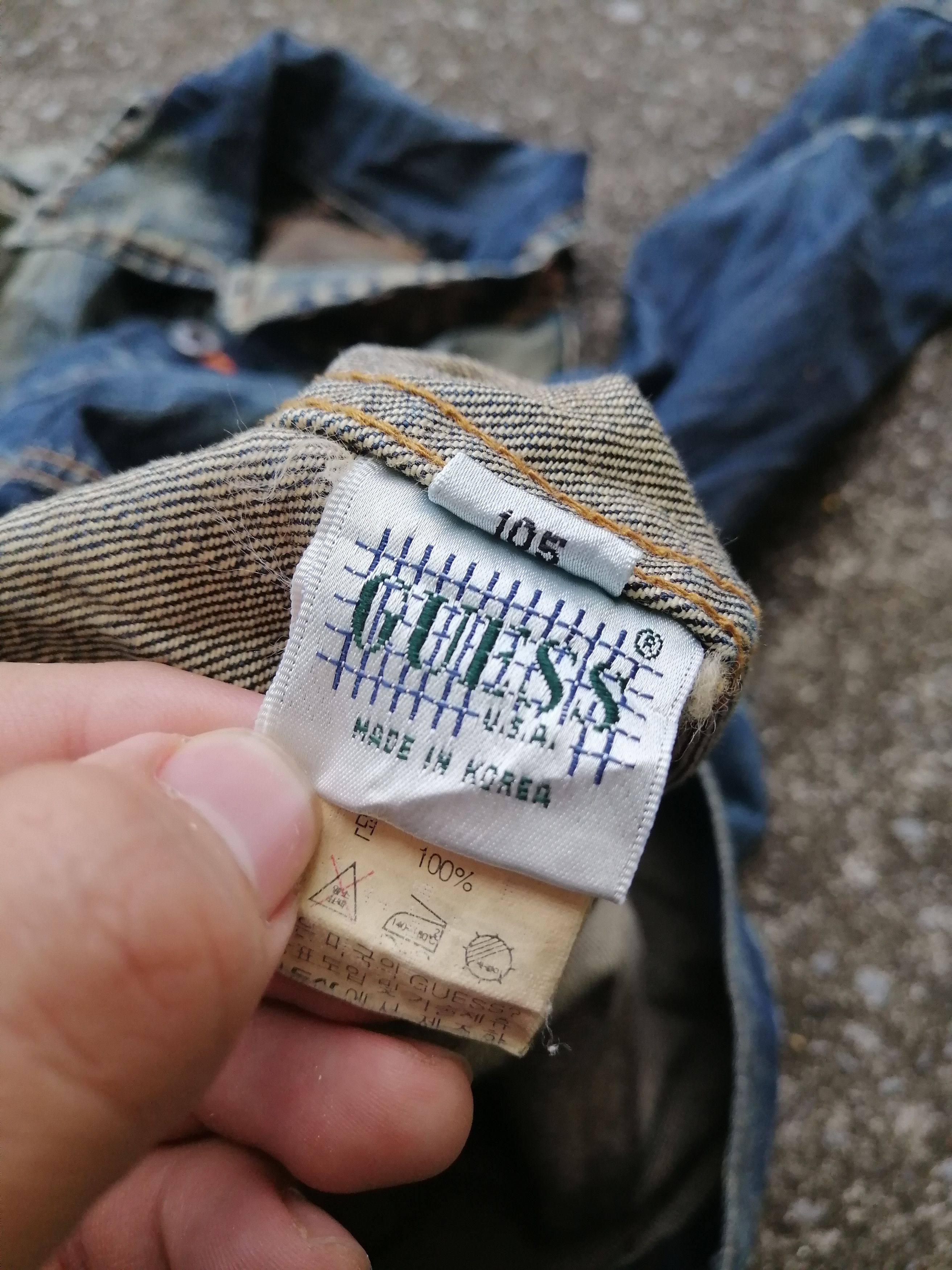 Guess × Vintage Guess Nice Distressed Design Denim Jacket Size US M / EU 48-50 / 2 - 8 Thumbnail