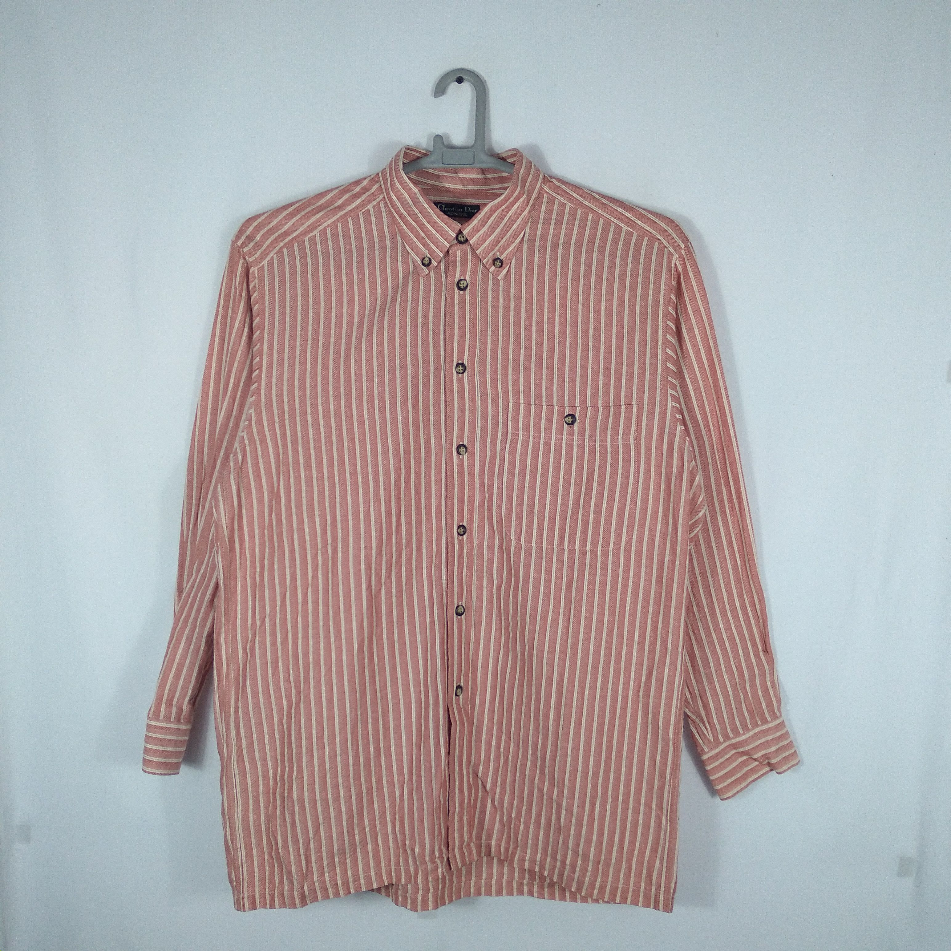 Christian Dior Monsieur Vintage Christian Dior Classic Stripes Pocket Buttons Shirts Size US L / EU 52-54 / 3 - 1 Thumbnail