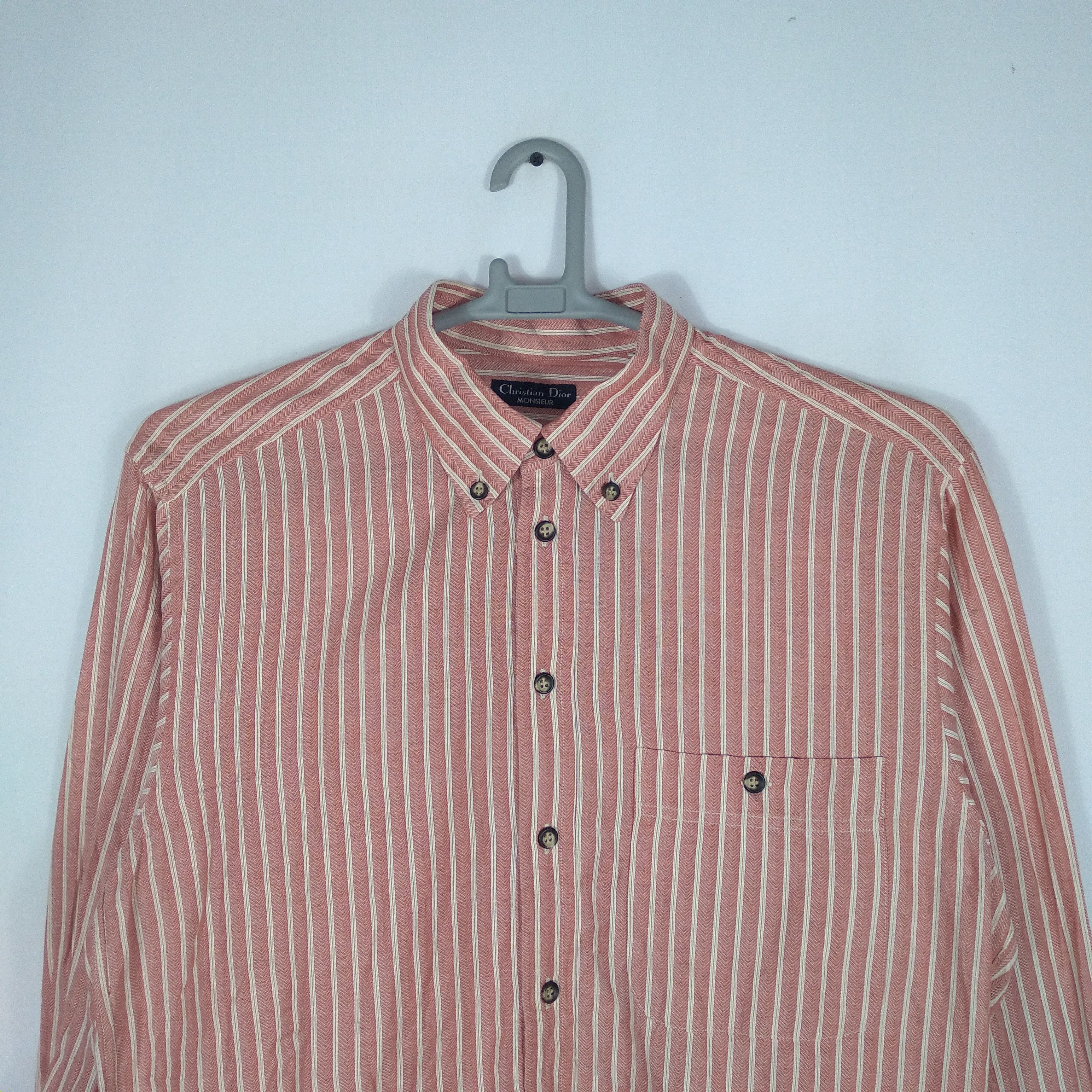 Christian Dior Monsieur Vintage Christian Dior Classic Stripes Pocket Buttons Shirts Size US L / EU 52-54 / 3 - 2 Thumbnail