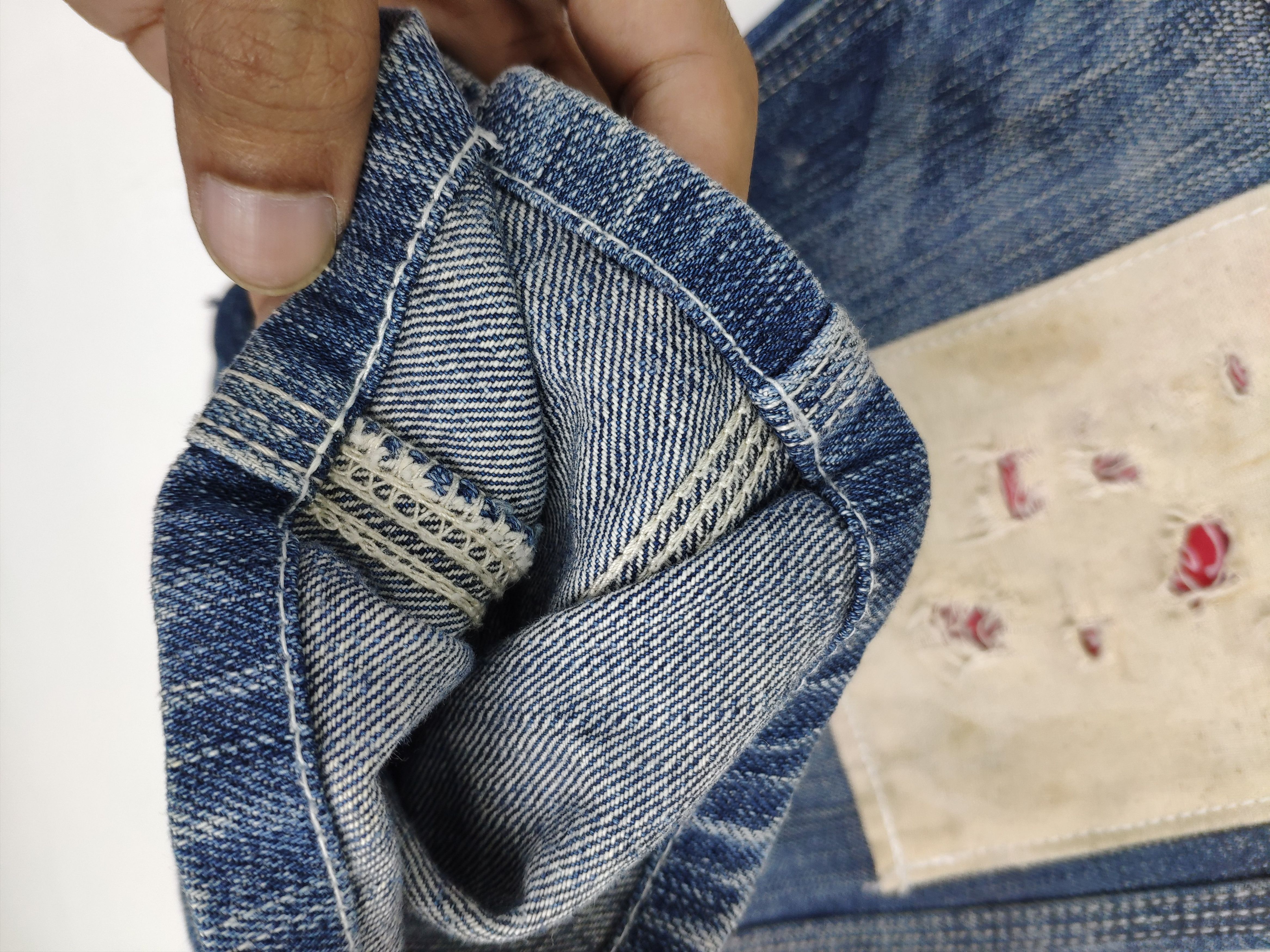 Japanese Brand Uniqlo Bush Pants Patchwork Jeans Custom Made Kapital Style Size US 33 - 13 Thumbnail