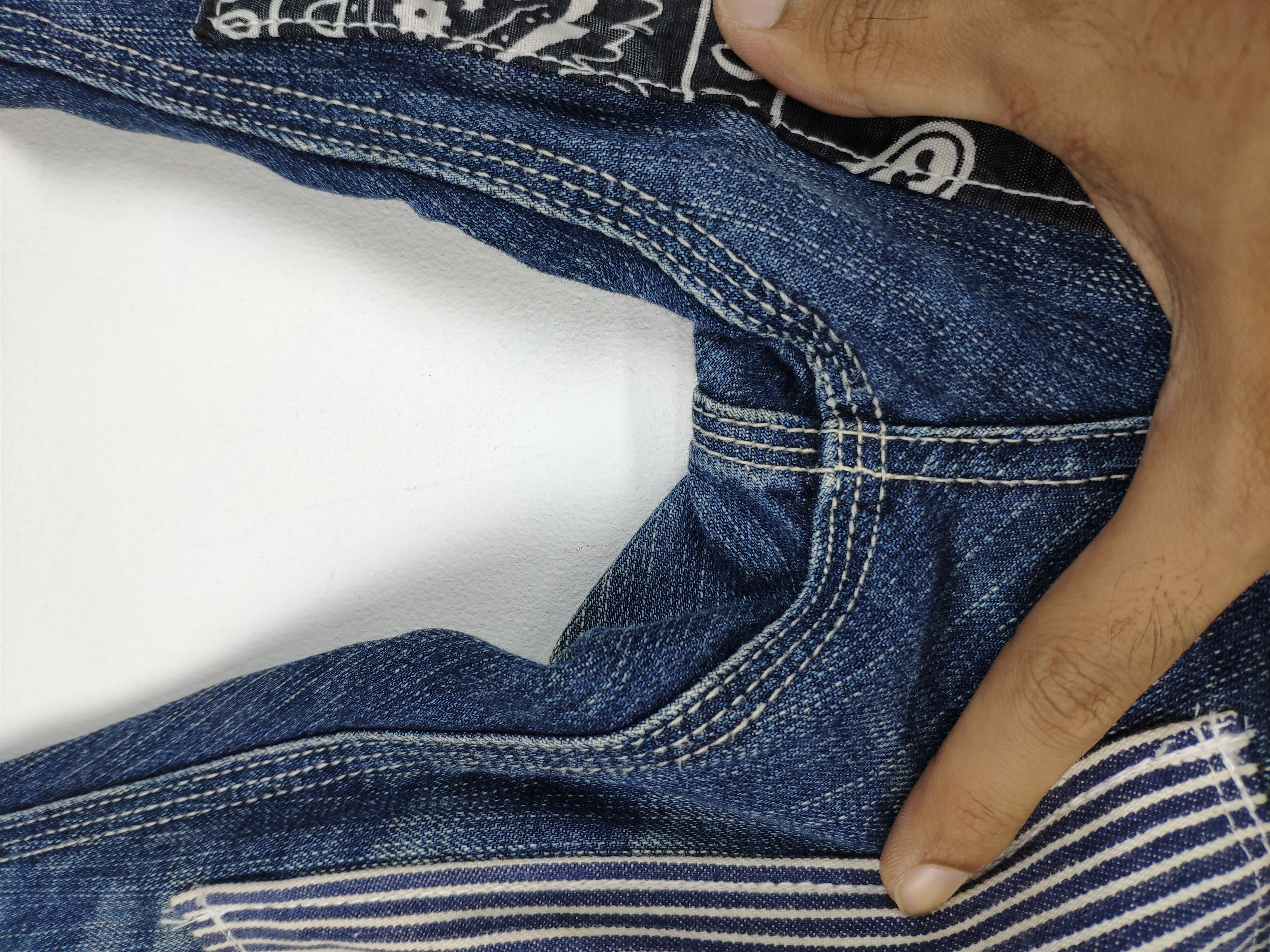 Japanese Brand Uniqlo Bush Pants Patchwork Jeans Custom Made Kapital Style Size US 33 - 14 Thumbnail