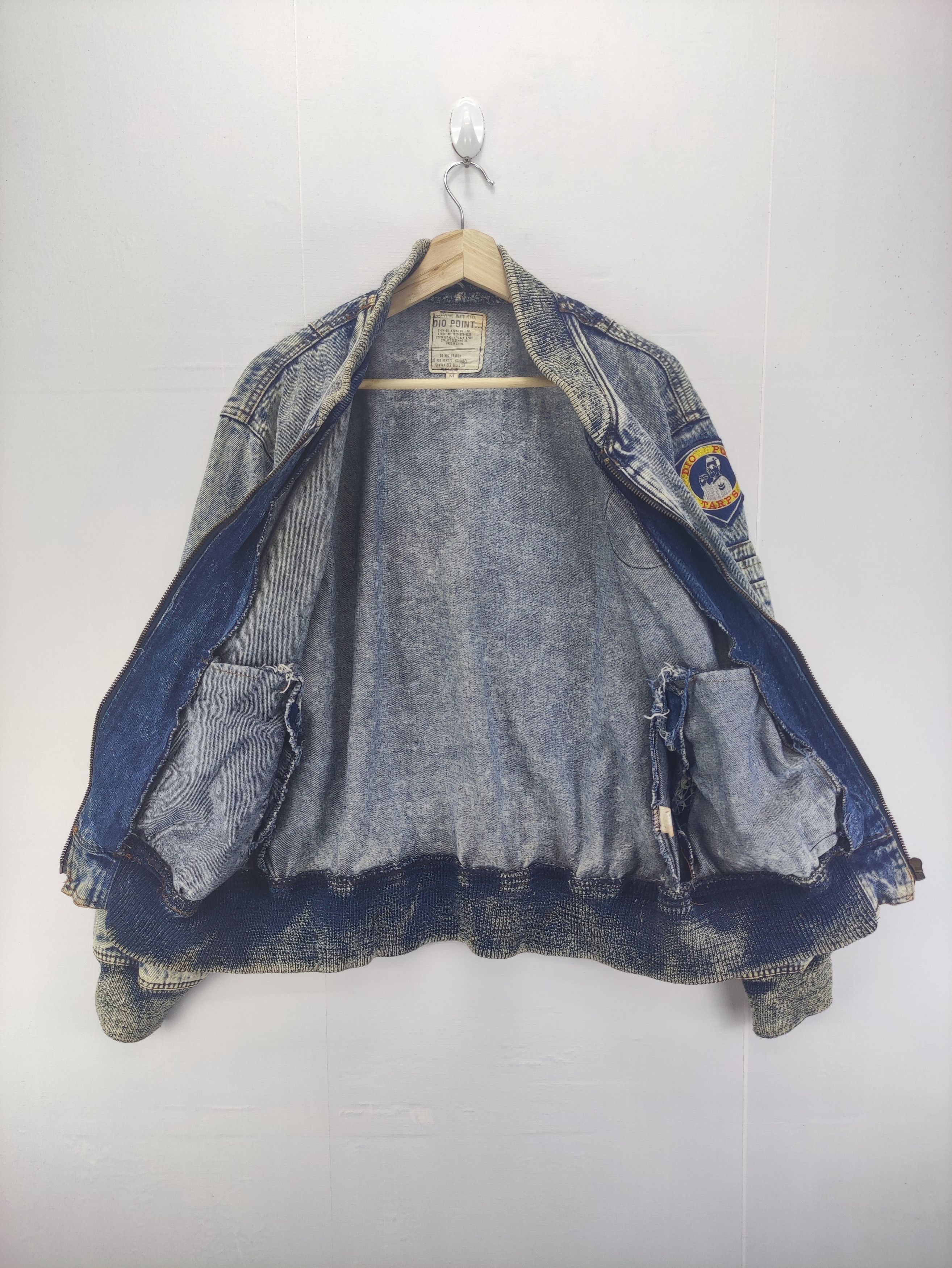 Japanese Brand Vintage Denim Bomber Jacket Acid Wash Zipper Size US XL / EU 56 / 4 - 7 Thumbnail