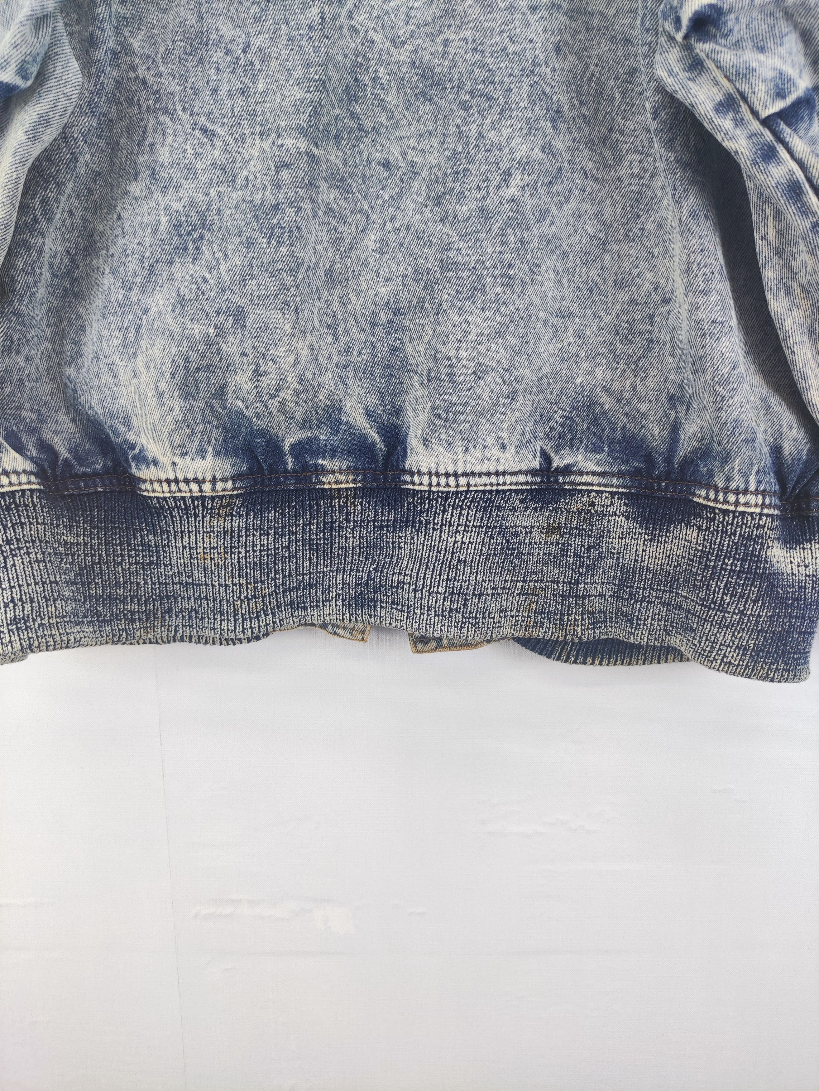 Japanese Brand Vintage Denim Bomber Jacket Acid Wash Zipper Size US XL / EU 56 / 4 - 11 Thumbnail