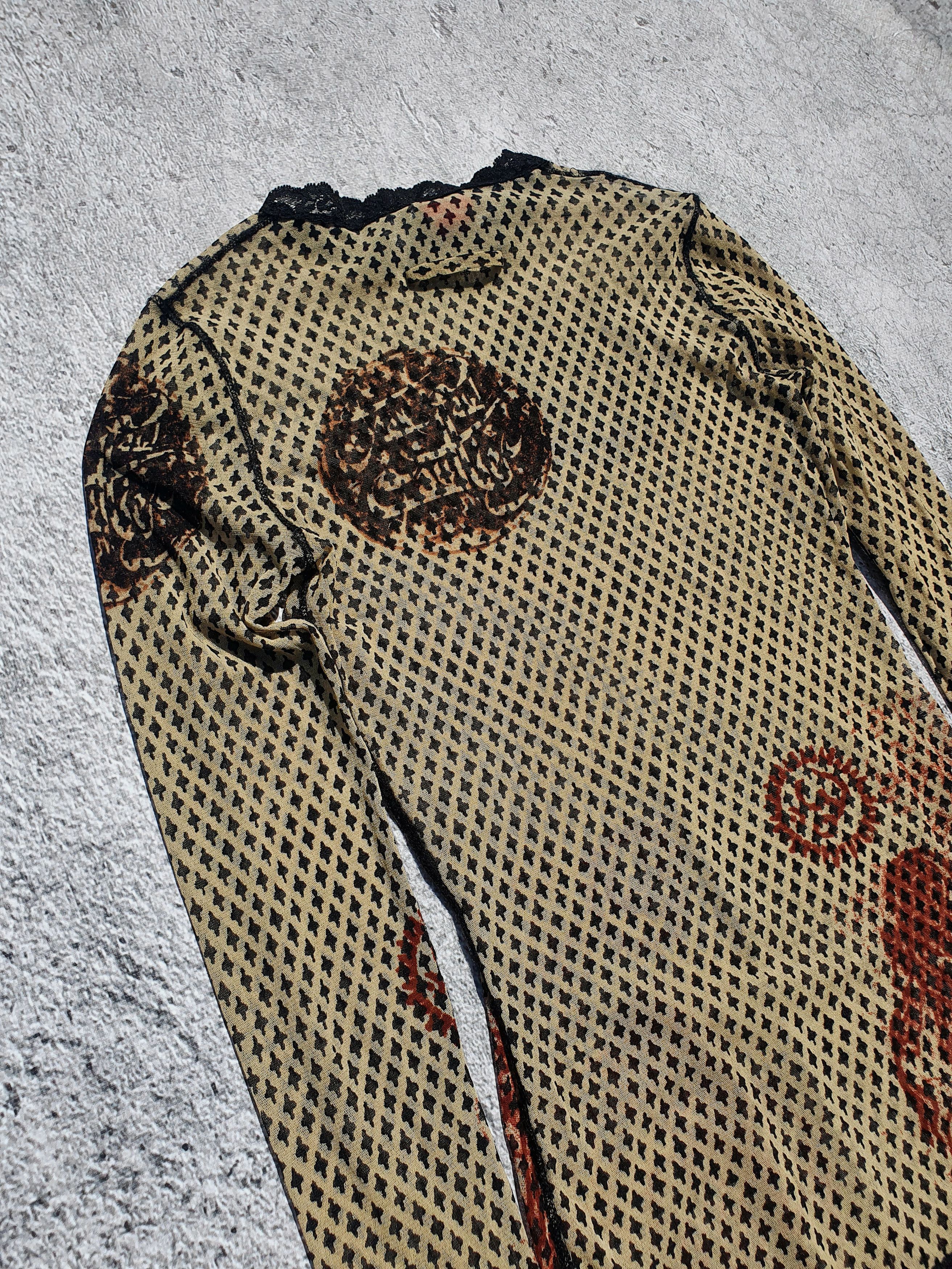 Jean Paul Gaultier RARE archive Jean Paul Gaultier arabic print mesh top Size L / US 10 / IT 46 - 6 Thumbnail