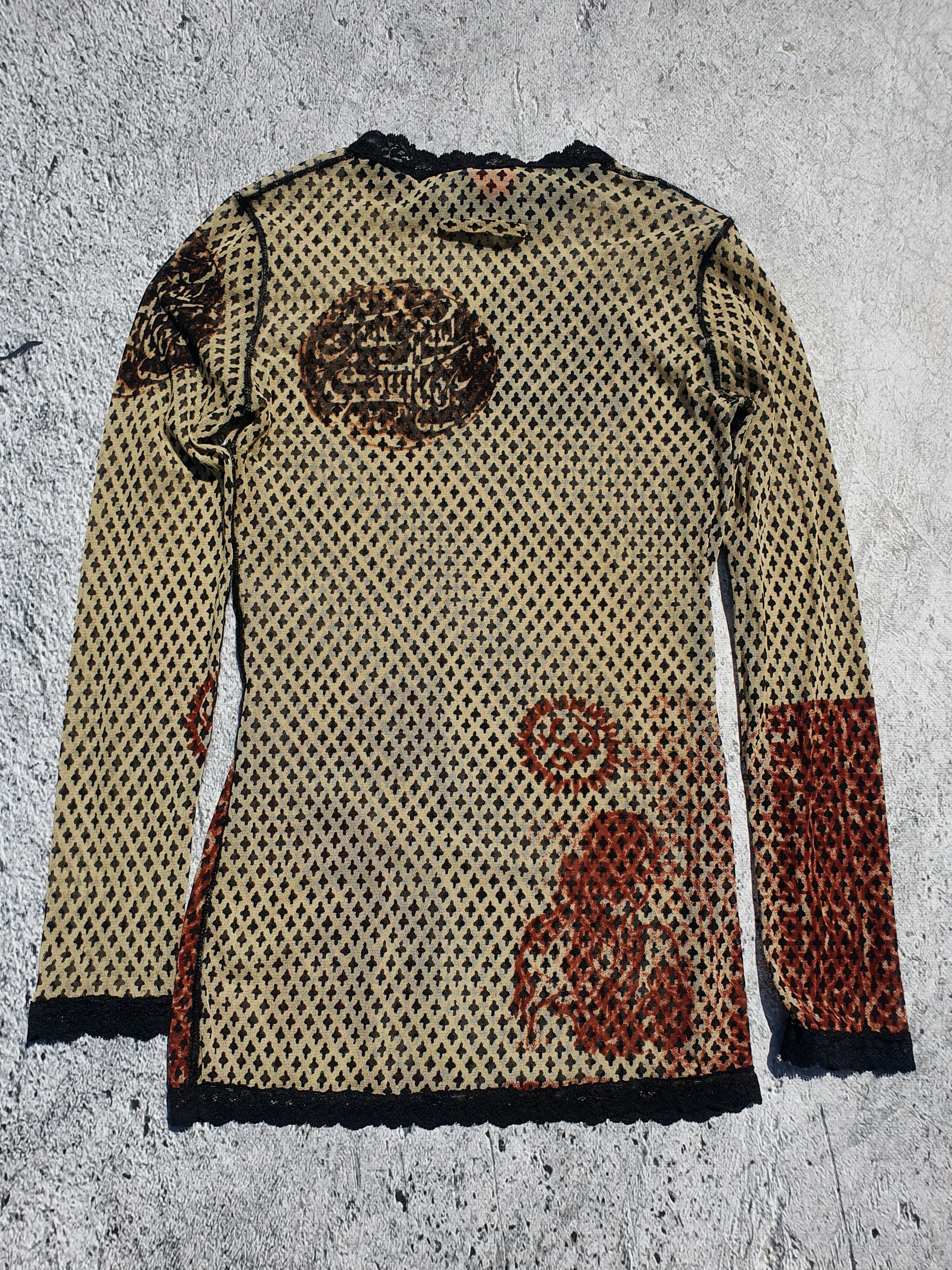 Jean Paul Gaultier RARE archive Jean Paul Gaultier arabic print mesh top Size L / US 10 / IT 46 - 2 Thumbnail