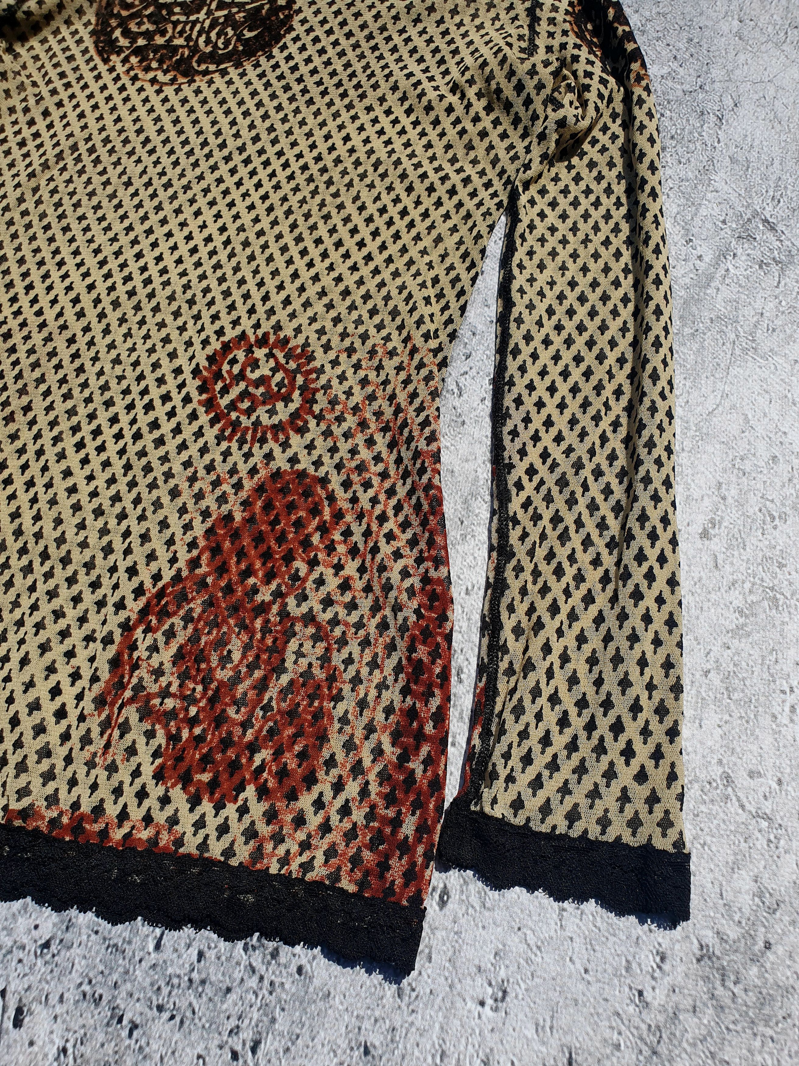 Jean Paul Gaultier RARE archive Jean Paul Gaultier arabic print mesh top Size L / US 10 / IT 46 - 5 Thumbnail