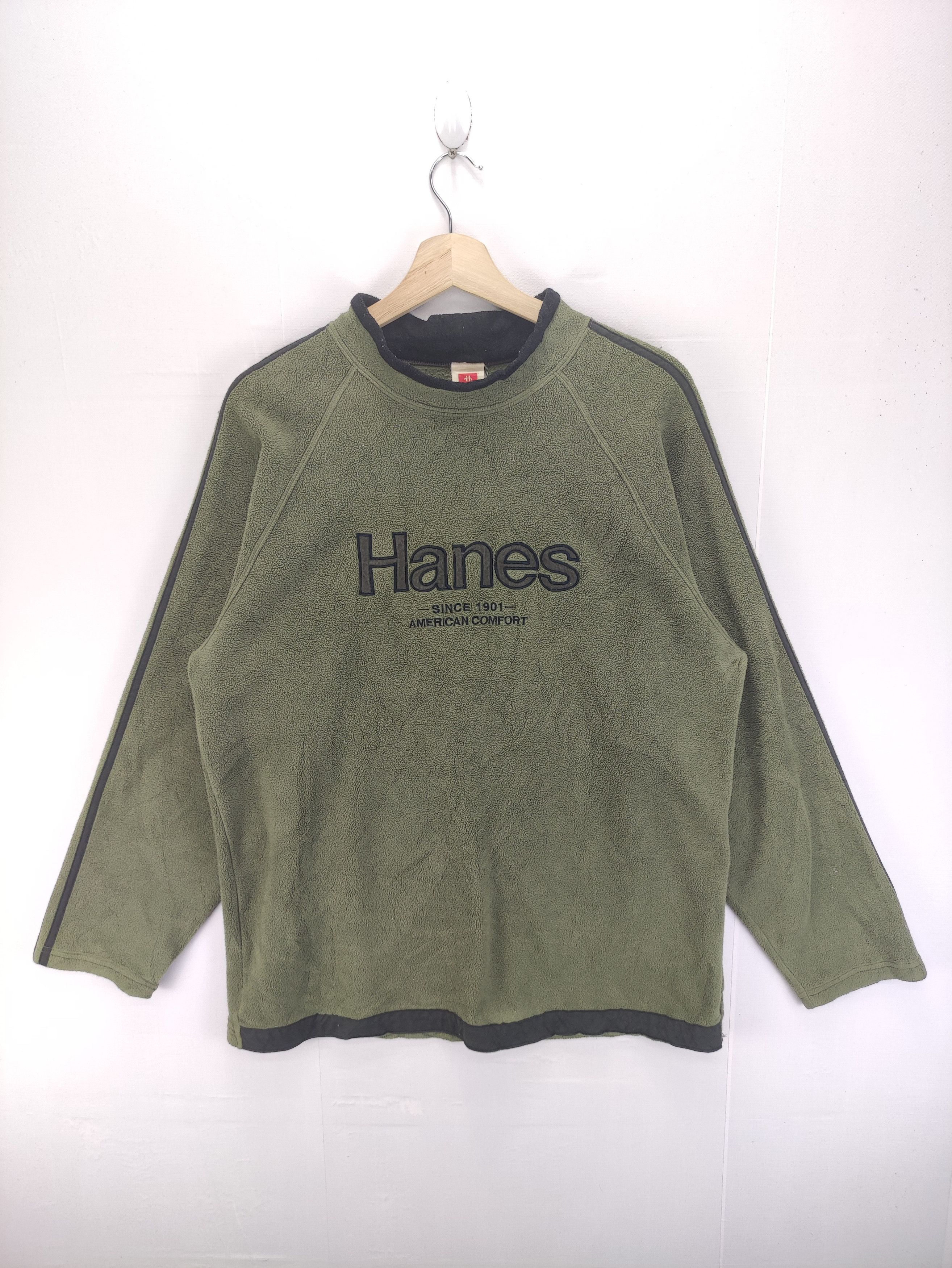 Hanes Vintage Hanes Fleece Sweater Embroidered Logo Size US L / EU 52-54 / 3 - 1 Thumbnail