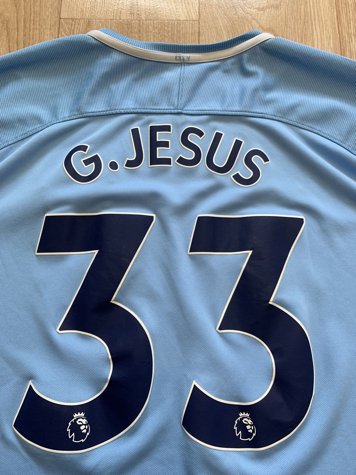Nike 2016/17 Manchester City #33 G.Jesus Soccer Jersey Size US XXL / EU 58 / 5 - 12 Thumbnail