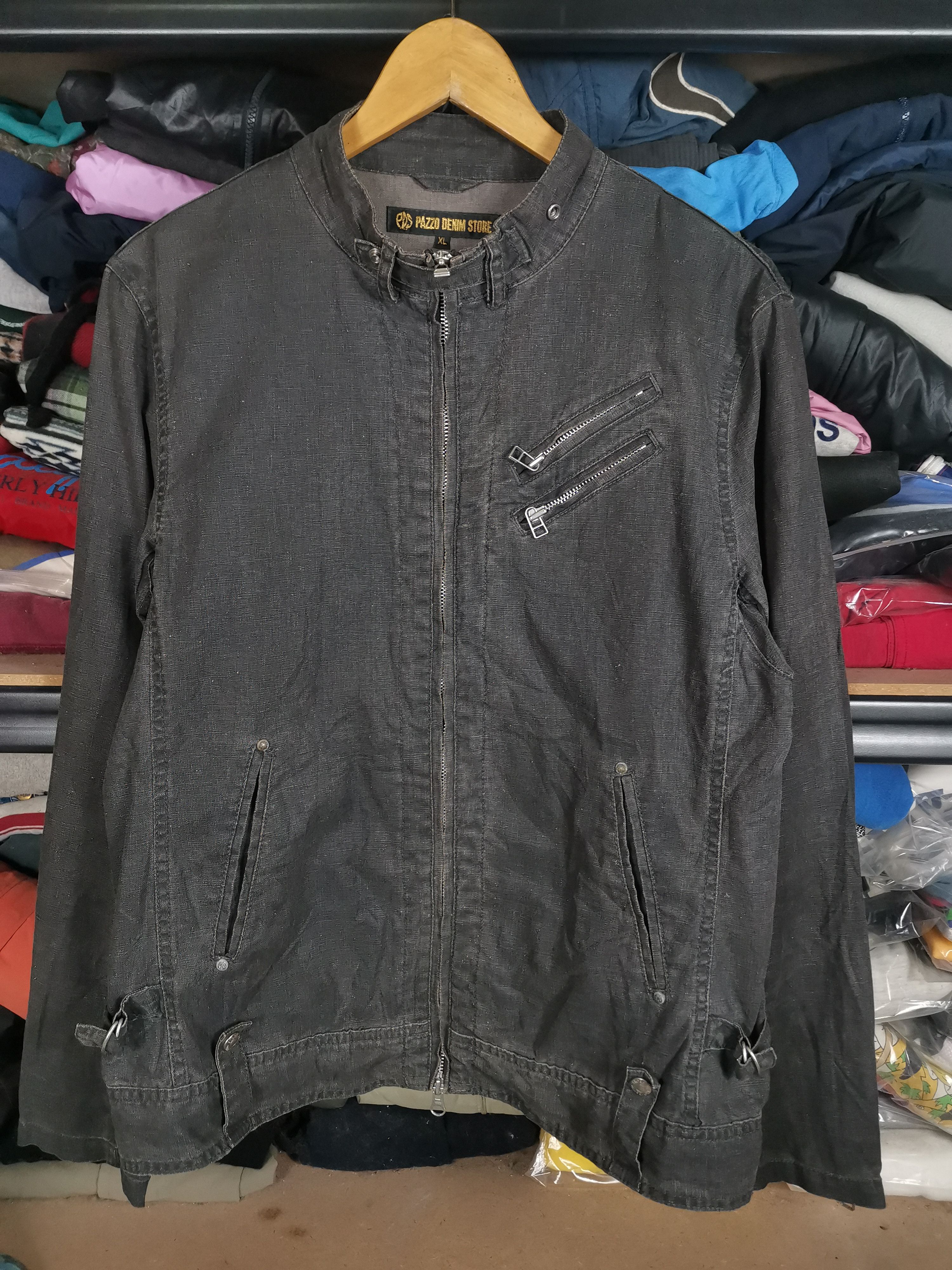 image of Denim Palozza Store Denim Jacket in Black, Men's (Size Medium)
