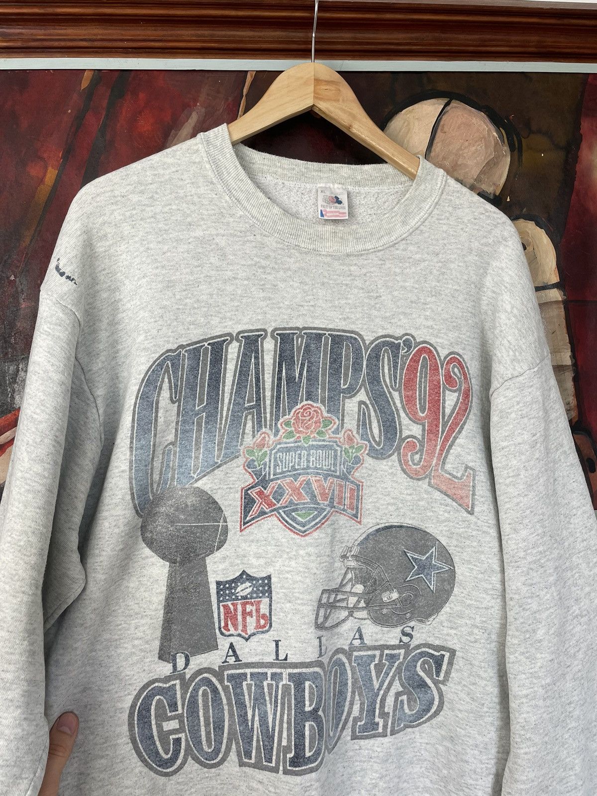 NFL Vintage 1992 Dallas Cowboys Super Bowl Champions Crewneck Size US XL / EU 56 / 4 - 2 Thumbnail