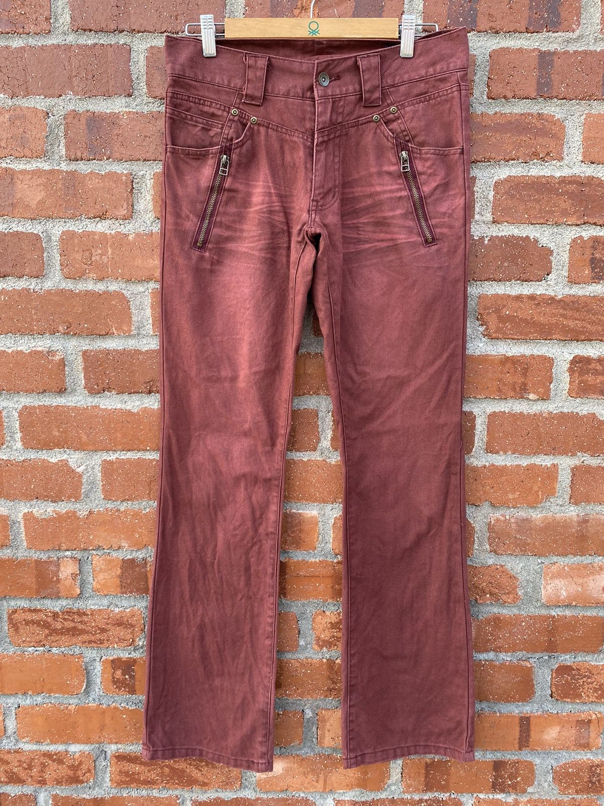 image of Beauty Beast x Semantic Design Semantic Design Flared Denim in Maroon (Size 31)