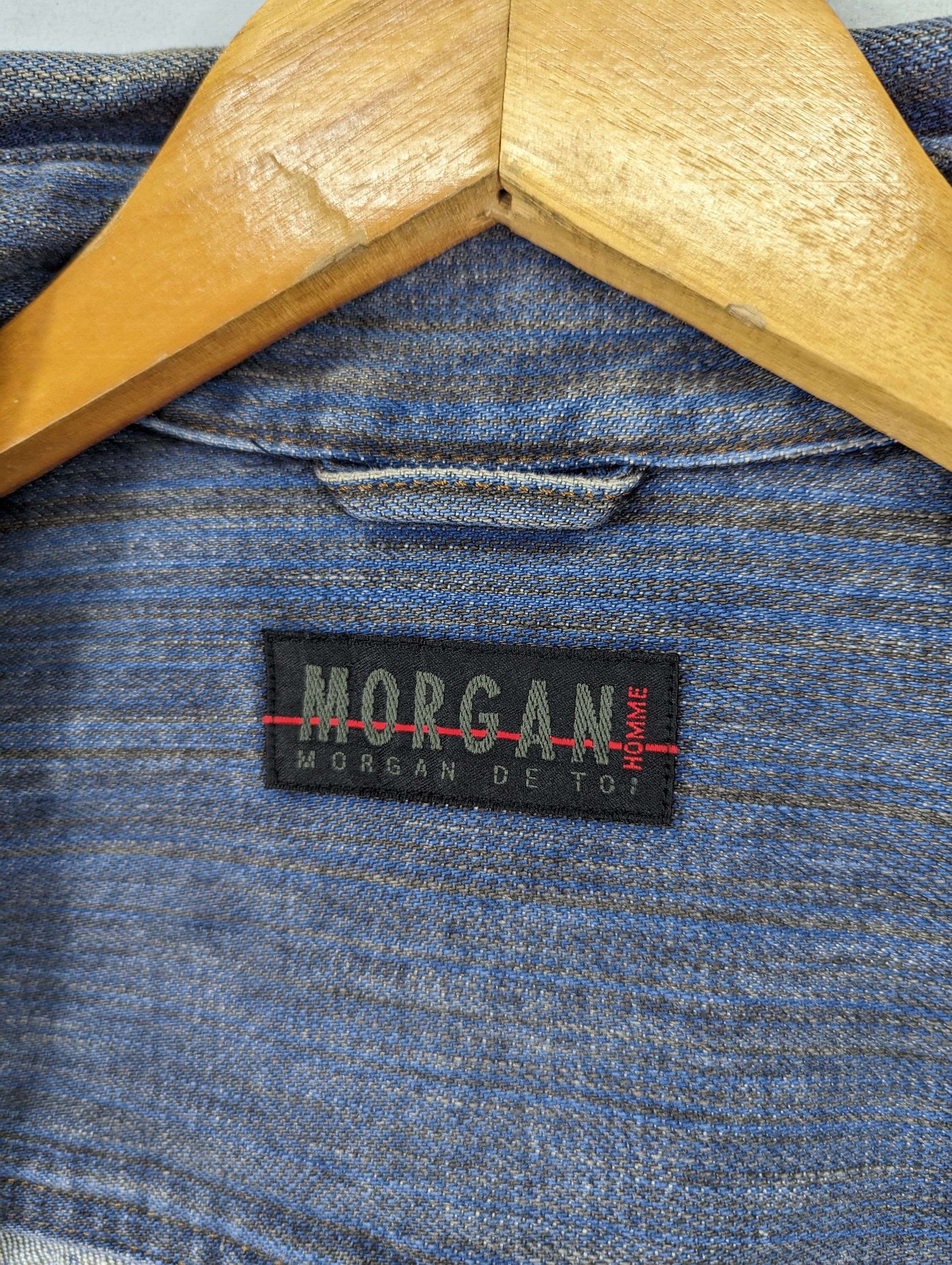 Designer × Japanese Brand × Morgan Homme 🔥RARE🔥Morgan Homme Striped Button Ups Denim Jacket Size M / US 6-8 / IT 42-44 - 6 Thumbnail