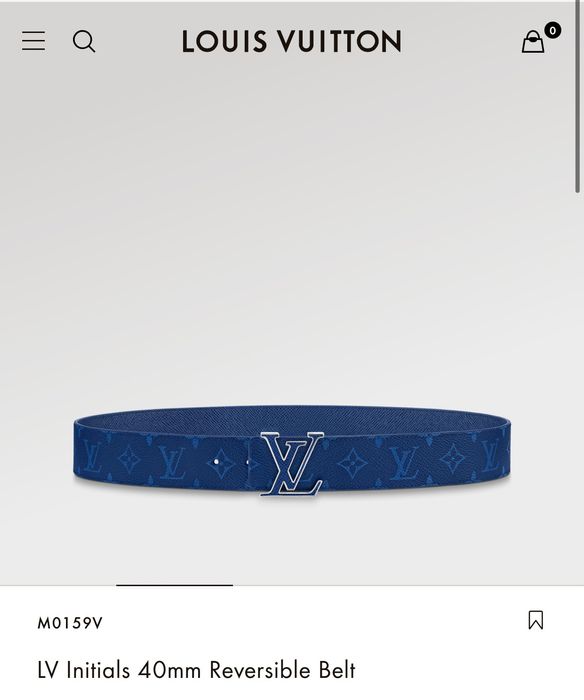Louis Vuitton Louis Vuitton 40mm blue monogram reversible belt 85