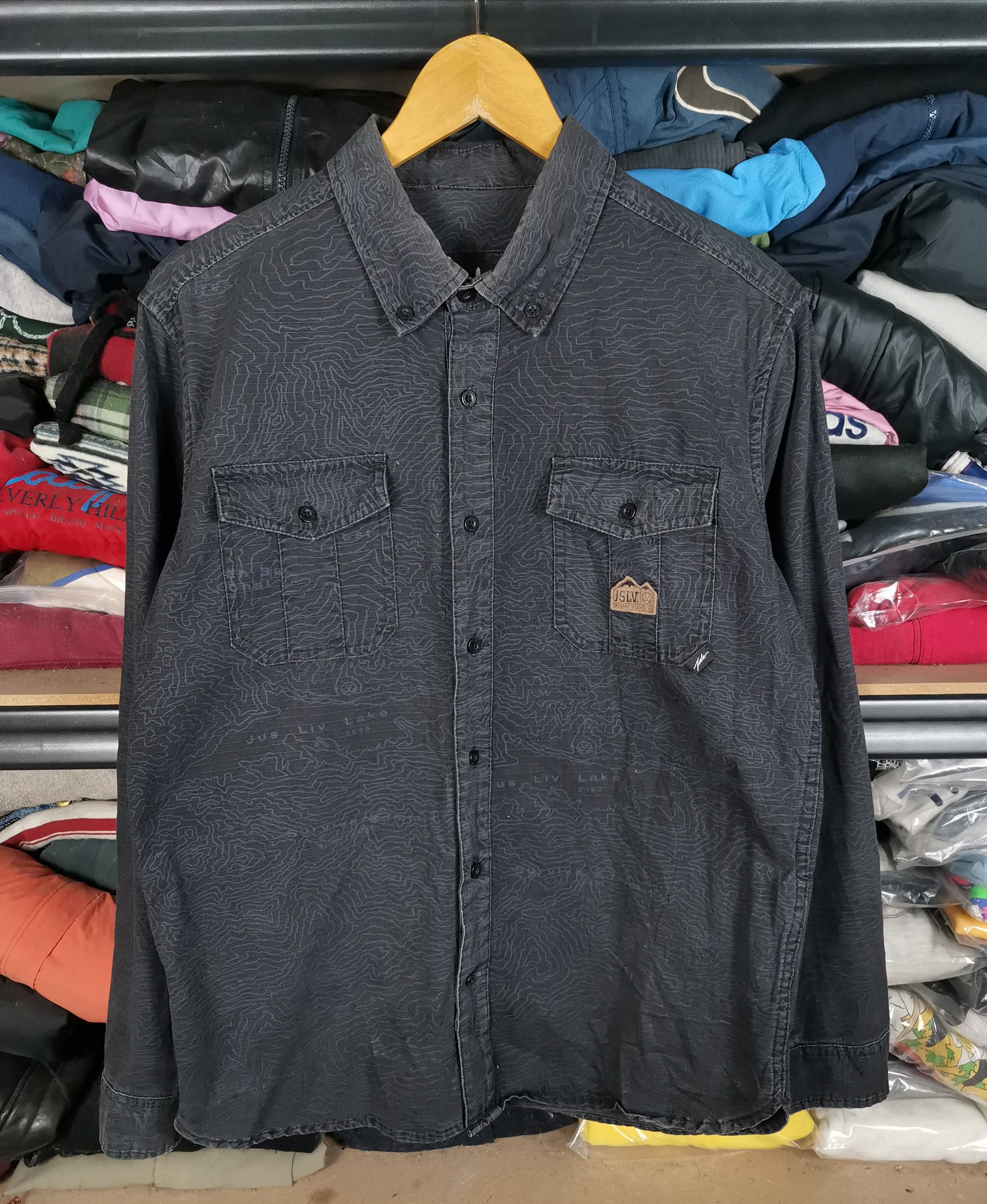 image of Archival Clothing x Flannel Vintage 90's John Ripstop Poplin Flannel Shirt in Black (Size Small)
