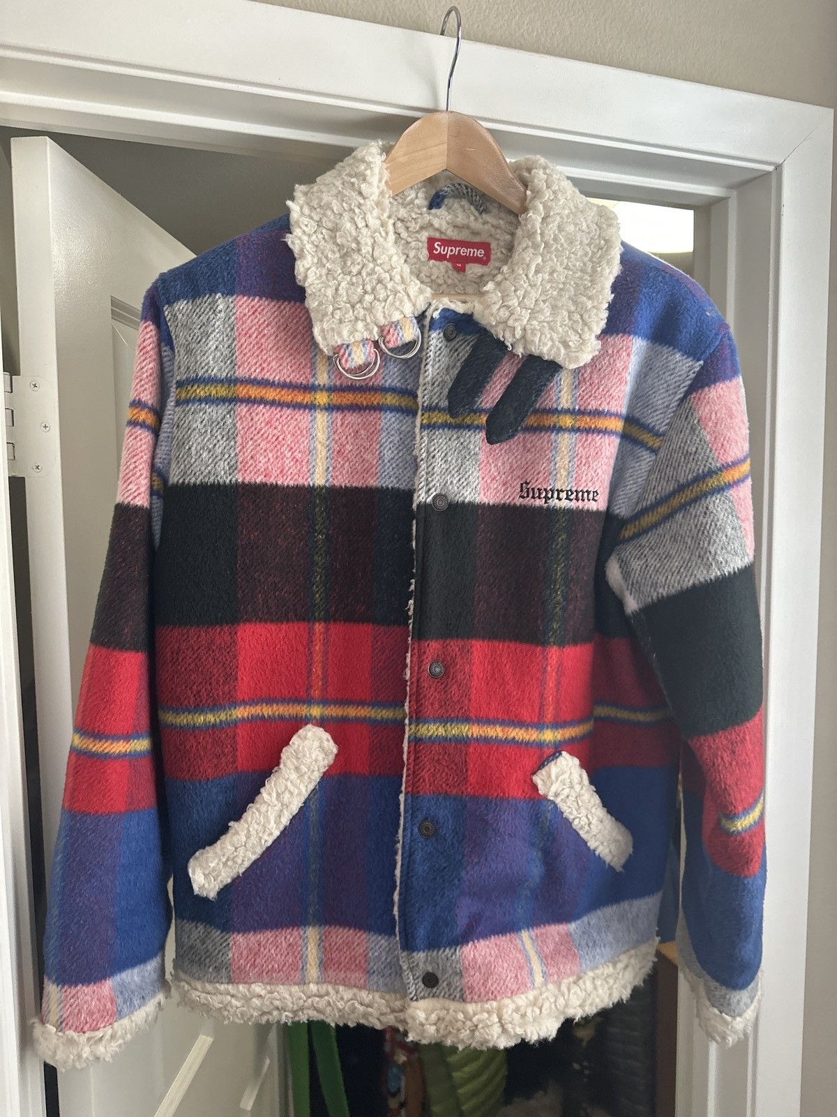 Supreme Plaid Shearling Bomber | Grailed