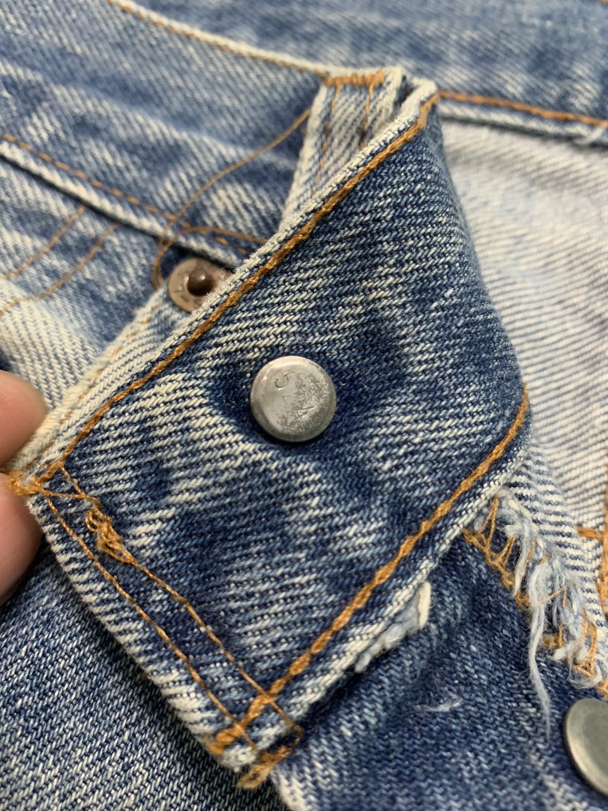 Levi's Vintage Clothing × Vintage 80s Levis 501 Redline Selvedge Trashed Faded Jeans Size US 30 / EU 46 - 7 Thumbnail
