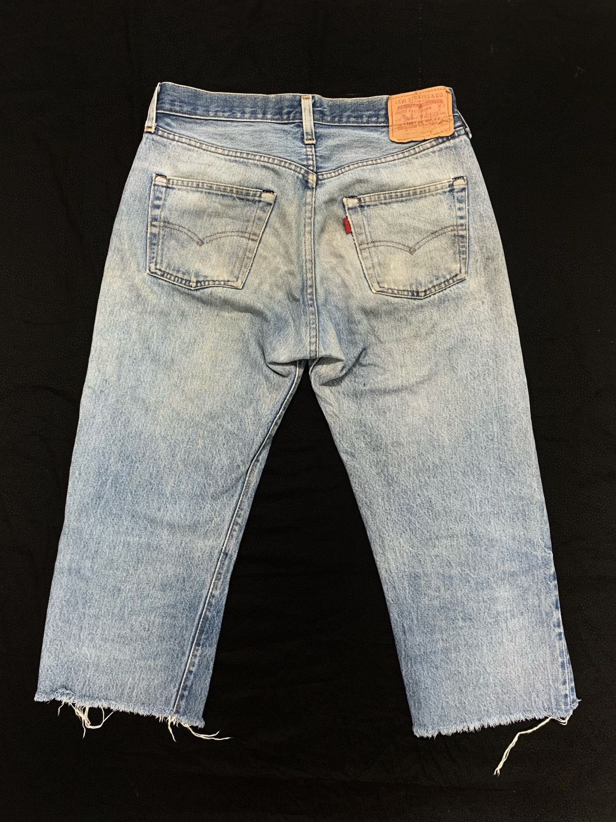 Levi's Vintage Clothing × Vintage 80s Levis 501 Redline Selvedge Trashed Faded Jeans Size US 30 / EU 46 - 2 Thumbnail