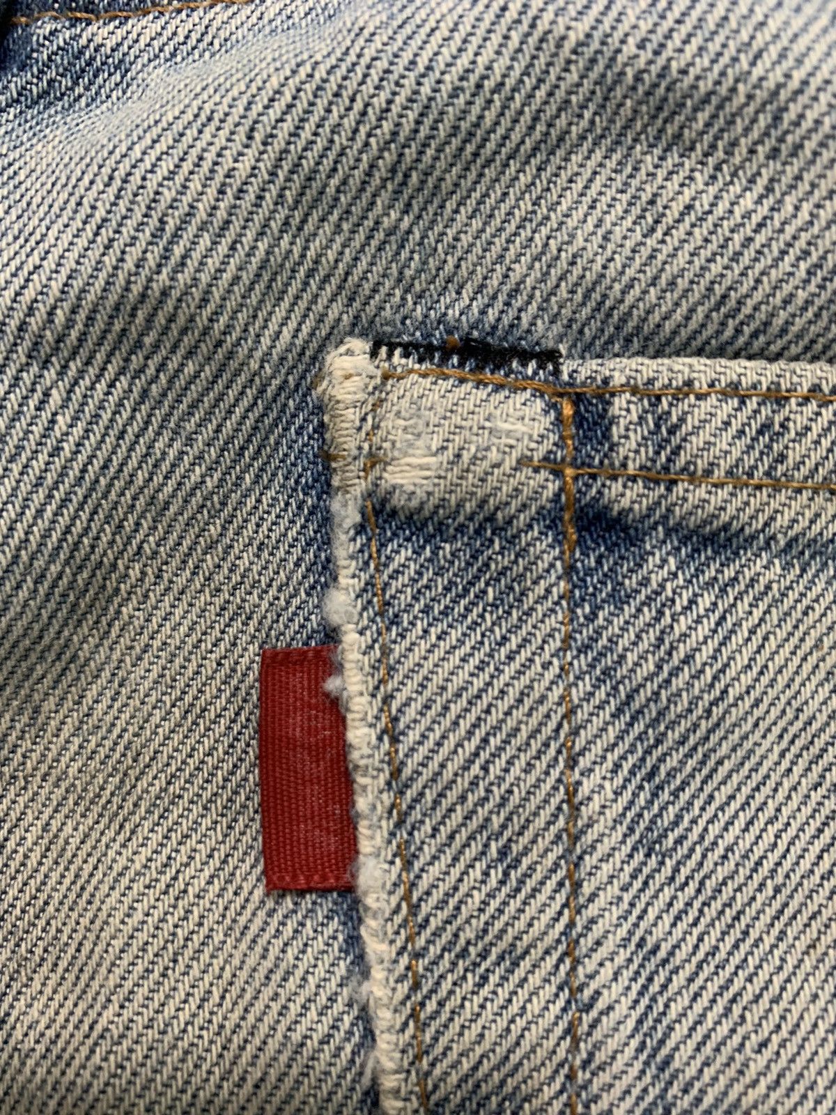 Levi's Vintage Clothing × Vintage 80s Levis 501 Redline Selvedge Trashed Faded Jeans Size US 30 / EU 46 - 6 Thumbnail