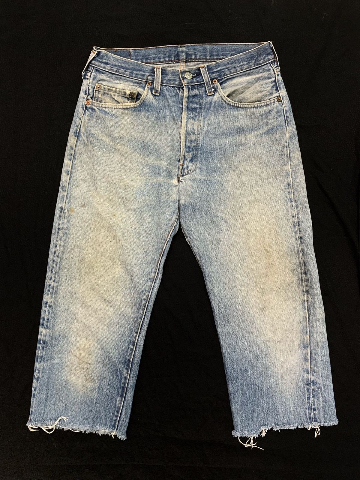 Levi's Vintage Clothing × Vintage 80s Levis 501 Redline Selvedge Trashed Faded Jeans Size US 30 / EU 46 - 1 Thumbnail