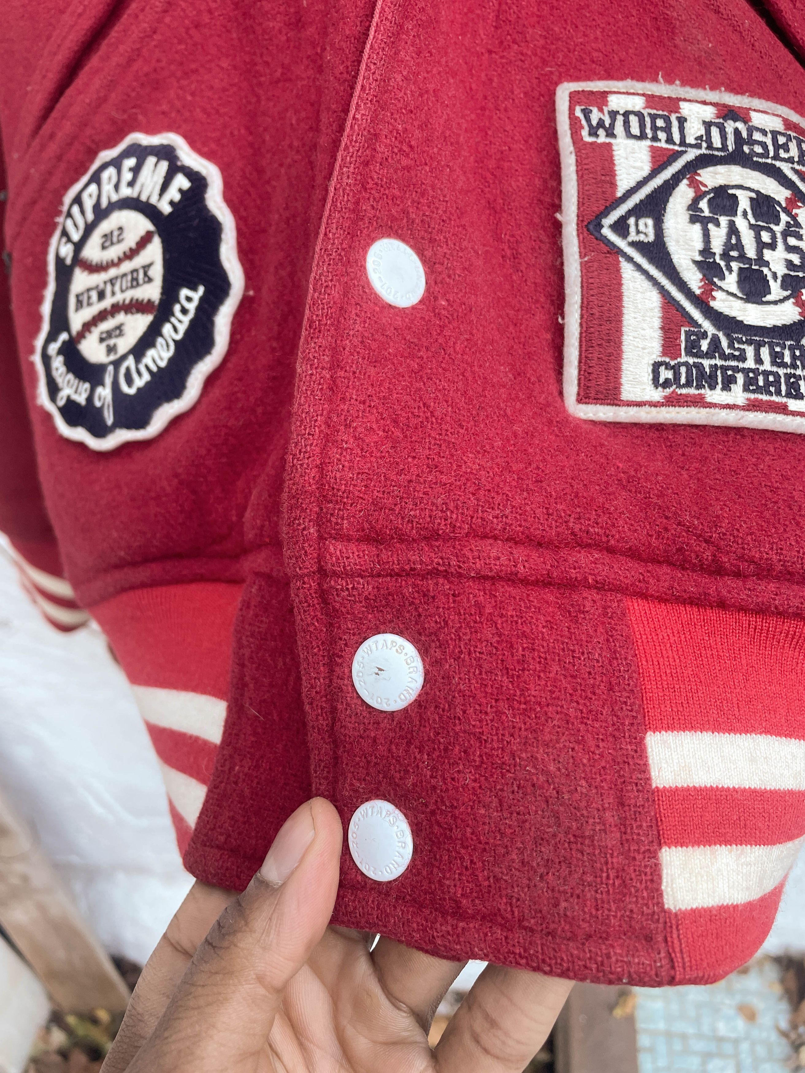 Supreme × Wtaps Supreme x Wtaps FW09 Reversible Red Varsity Jacket Size US M / EU 48-50 / 2 - 4 Thumbnail