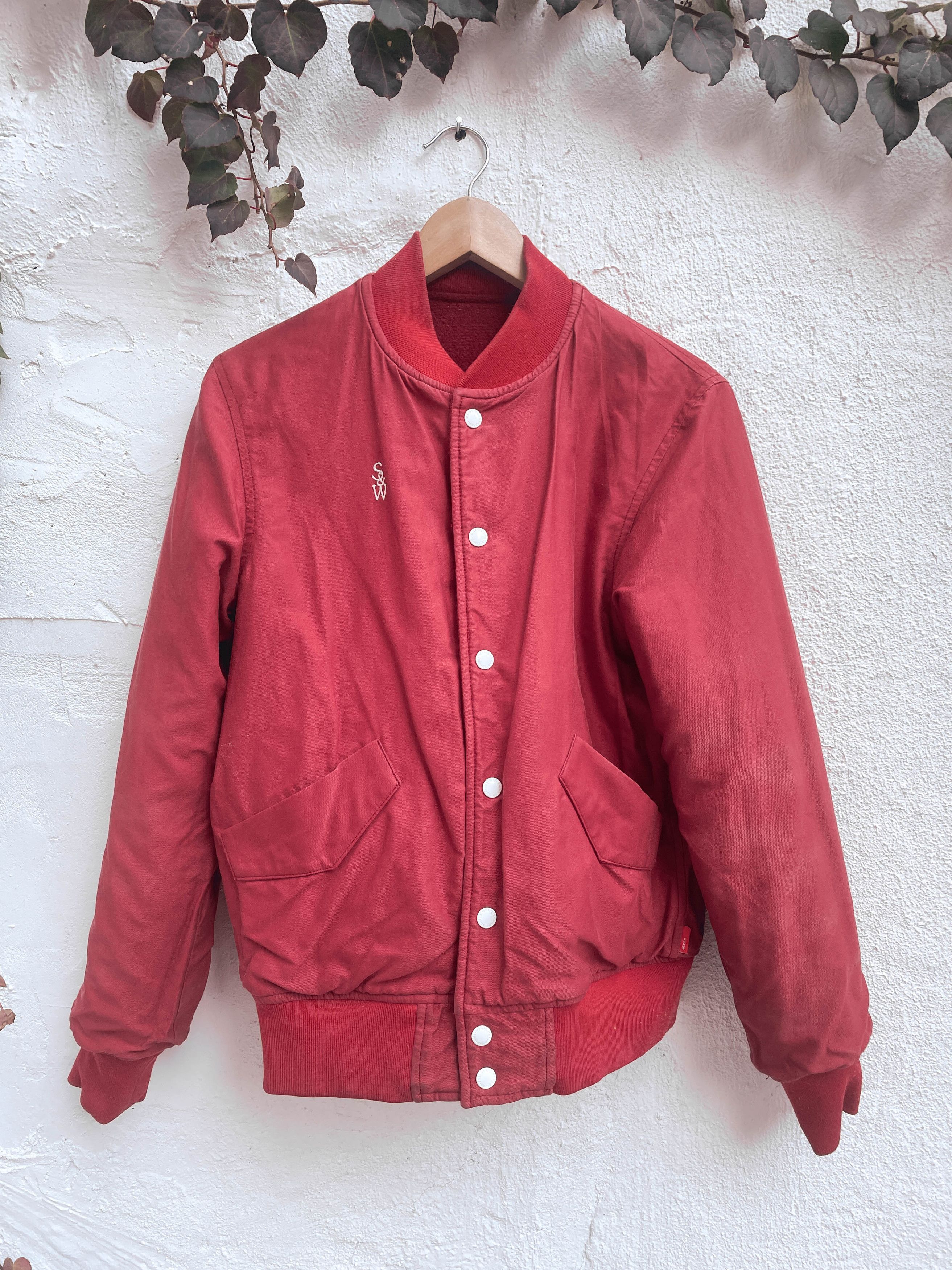 Supreme × Wtaps Supreme x Wtaps FW09 Reversible Red Varsity Jacket Size US M / EU 48-50 / 2 - 11 Thumbnail