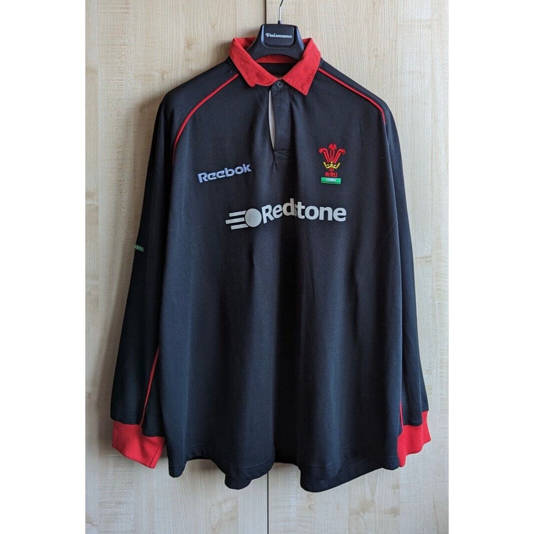 Reebok Wales Rugby Union 2000/02 Reebok long sleeve black away Shir Size US XL / EU 56 / 4 - 1 Thumbnail