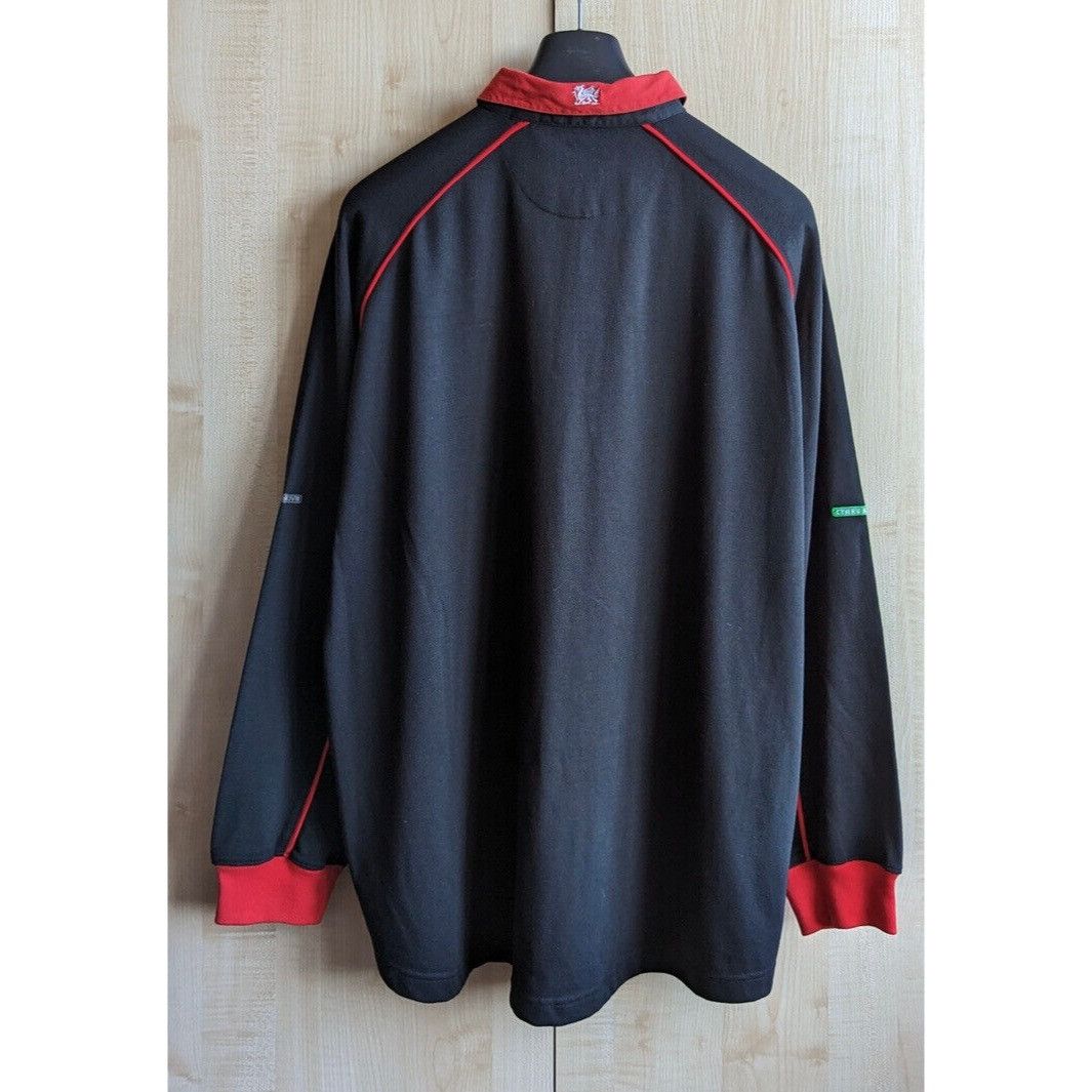 Reebok Wales Rugby Union 2000/02 Reebok long sleeve black away Shir Size US XL / EU 56 / 4 - 11 Thumbnail