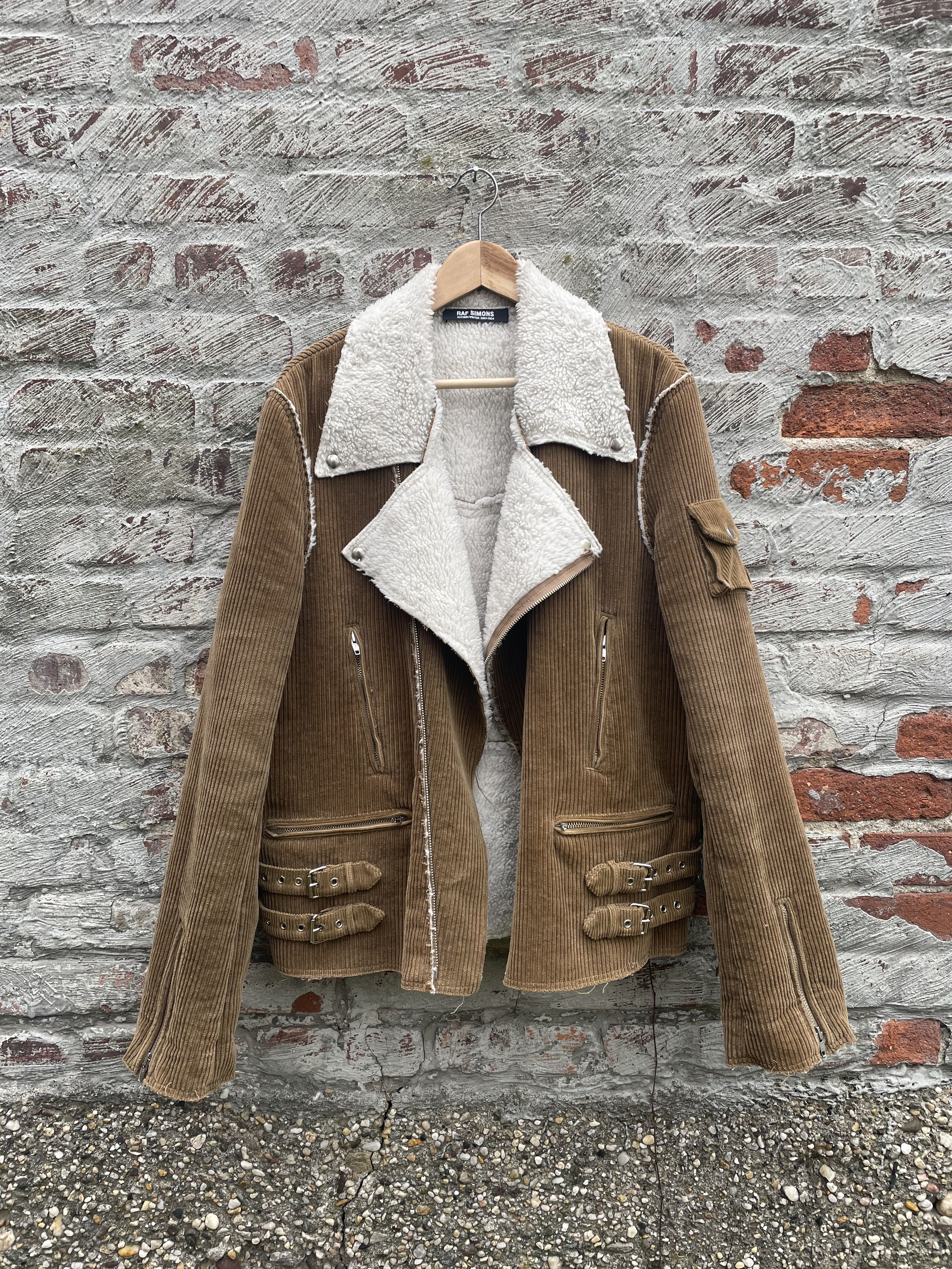 Raf Simons Raf Simons AW03-04 “Closer” Corduroy Shearling Biker Jacket Size US M / EU 48-50 / 2 - 3 Thumbnail