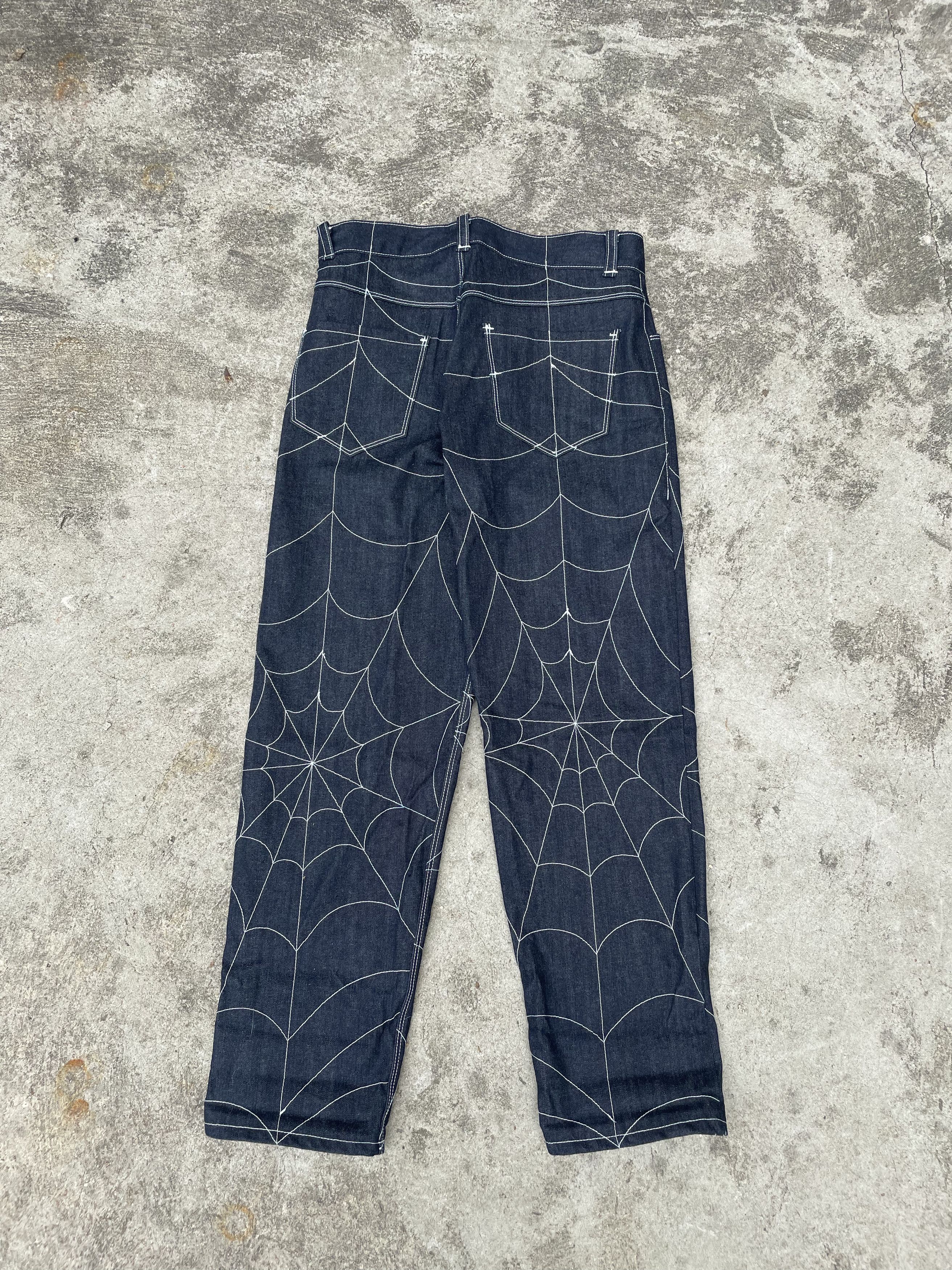 Handmade Somdusca Spider Web Embroidered Denim Size US 30 / EU 46 - 2 Thumbnail