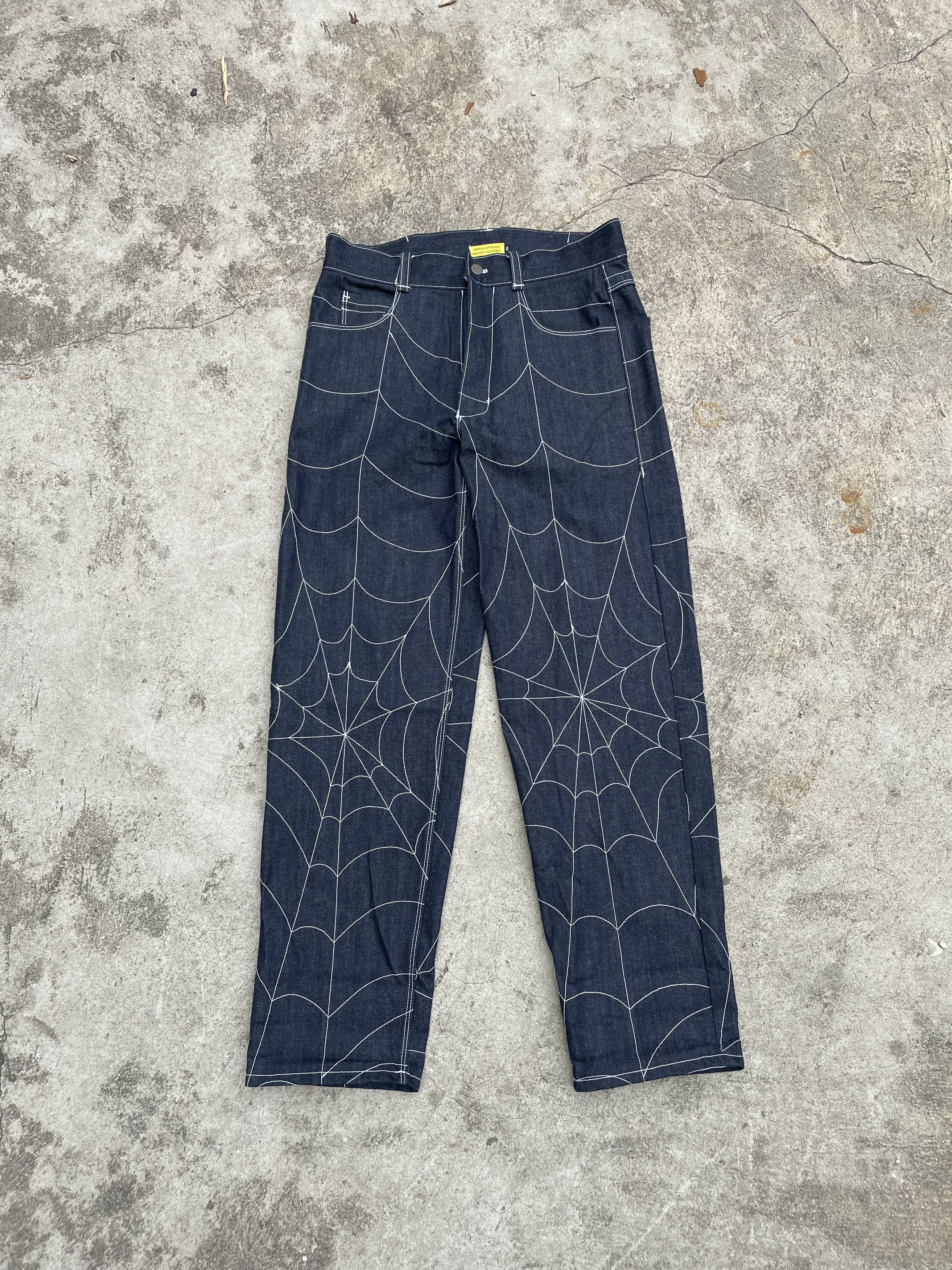 Handmade Somdusca Spider Web Embroidered Denim Size US 30 / EU 46 - 1 Thumbnail