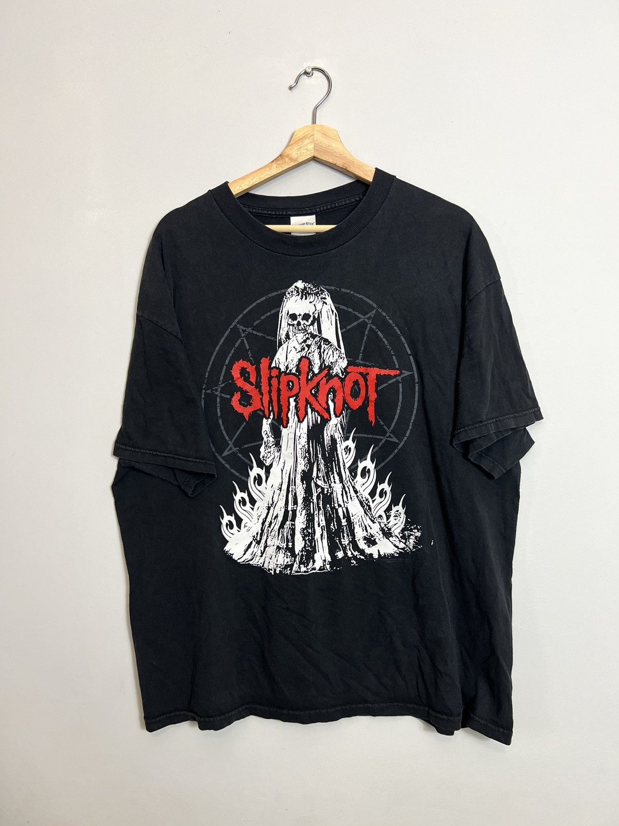 image of Band Tees x Slipknot 00S Slipknot Vintage Band Tshirt Print Nu Metal Hype in Black, Men's (Size XL)