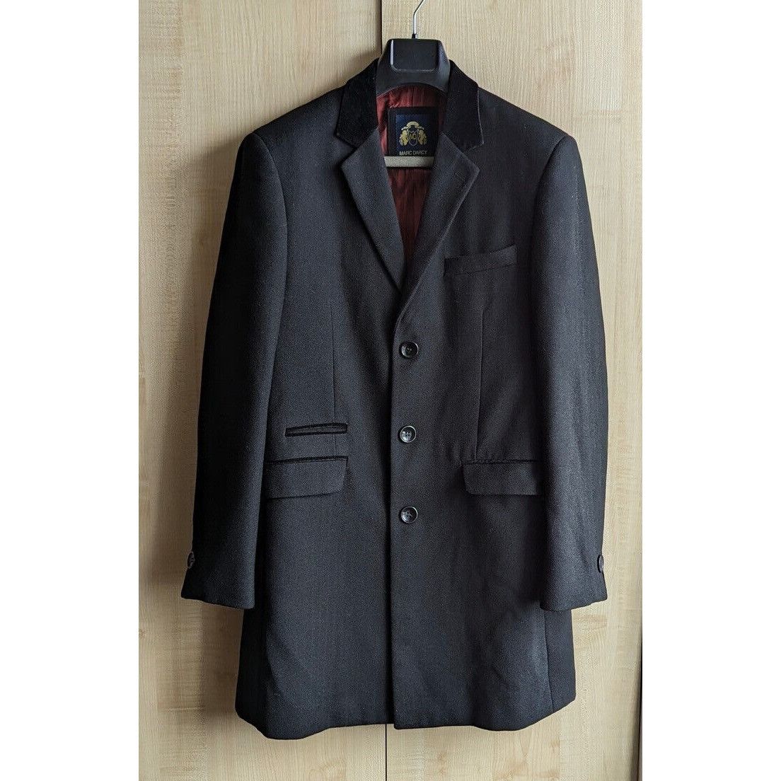 Vintage Marc Darcy London Messi Black Long Jacket Mens Size 38R Size 38R - 1 Thumbnail