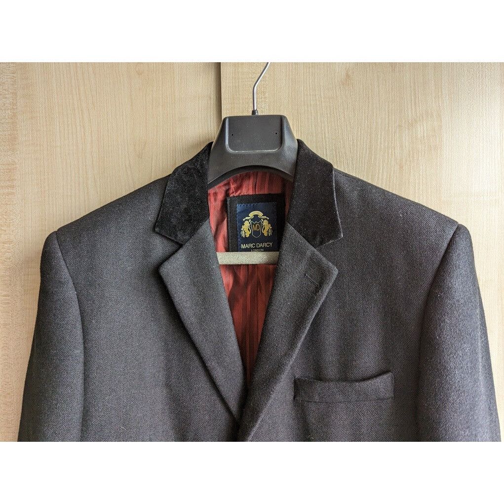 Vintage Marc Darcy London Messi Black Long Jacket Mens Size 38R Size 38R - 2 Thumbnail
