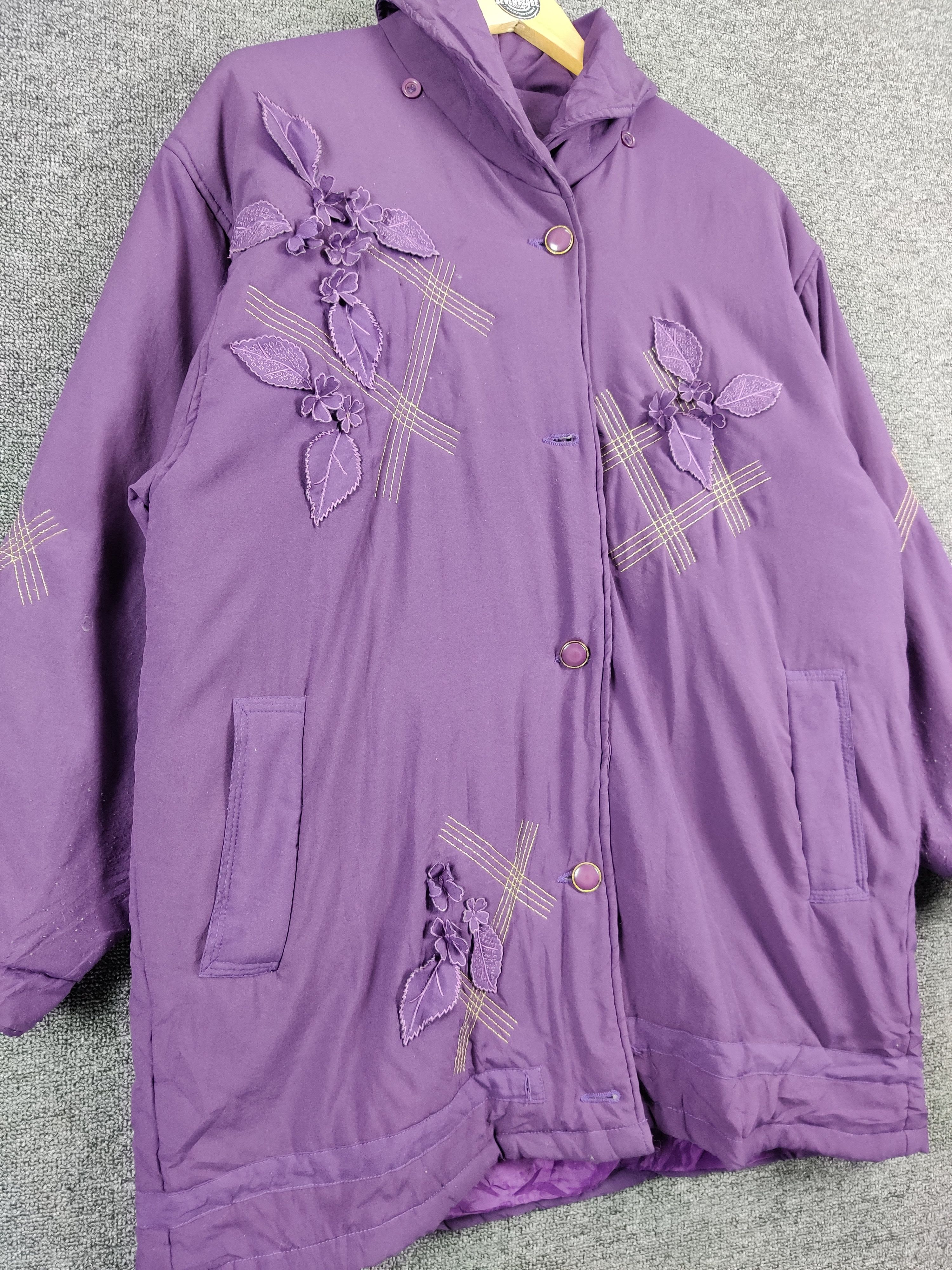 Vintage Vintage Floral Purple Nice Design Zipper Jacket Size US XXL / EU 58 / 5 - 6 Thumbnail