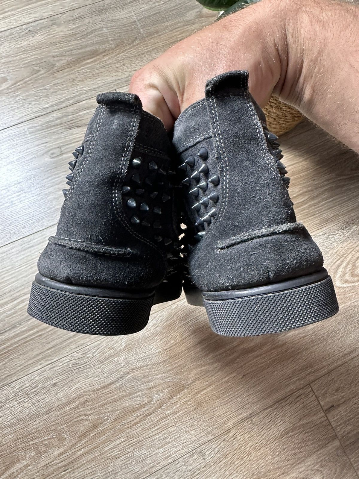 Christian Louboutin Christian Louboutin Black Hightop Sneakers Size US 7 / EU 40 - 6 Thumbnail