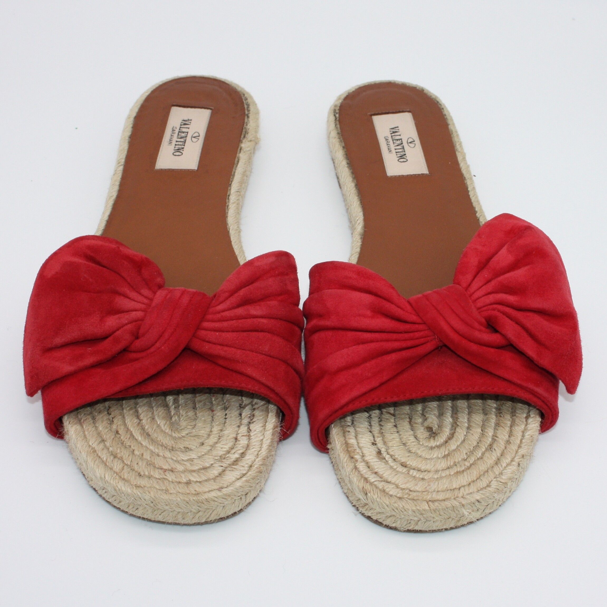 Valentino Garavani Tropical Bow Red Espadrille Slide Sandals size US 10 Size US 10 / IT 40 - 3 Thumbnail