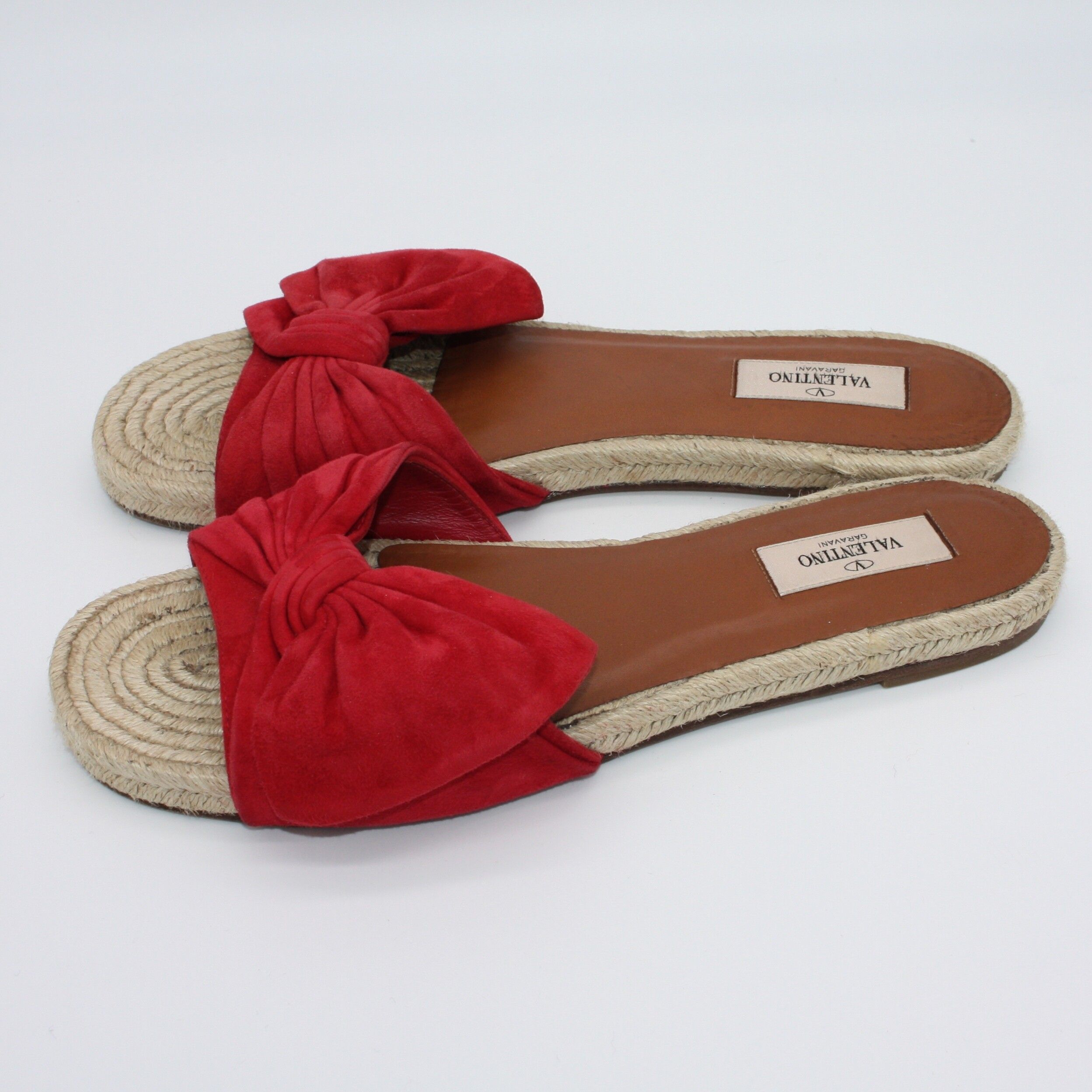 Valentino Garavani Tropical Bow Red Espadrille Slide Sandals size US 10 Size US 10 / IT 40 - 4 Thumbnail