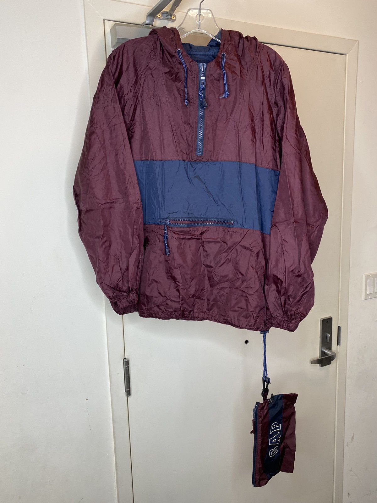 Gap × Vintage Vintage 90s Gap Arc Logo Hooded 1/4 Zip Jacket Anorak Small Size US S / EU 44-46 / 1 - 13 Thumbnail