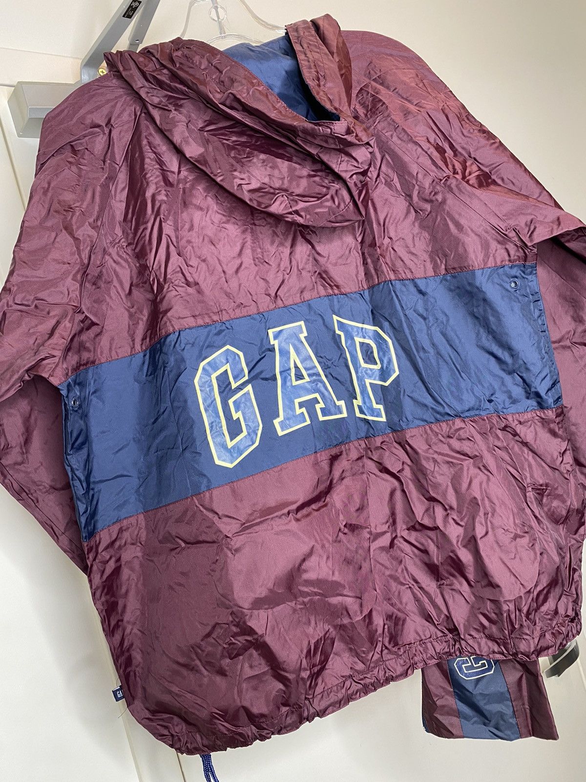 Gap × Vintage Vintage 90s Gap Arc Logo Hooded 1/4 Zip Jacket Anorak Small Size US S / EU 44-46 / 1 - 14 Thumbnail
