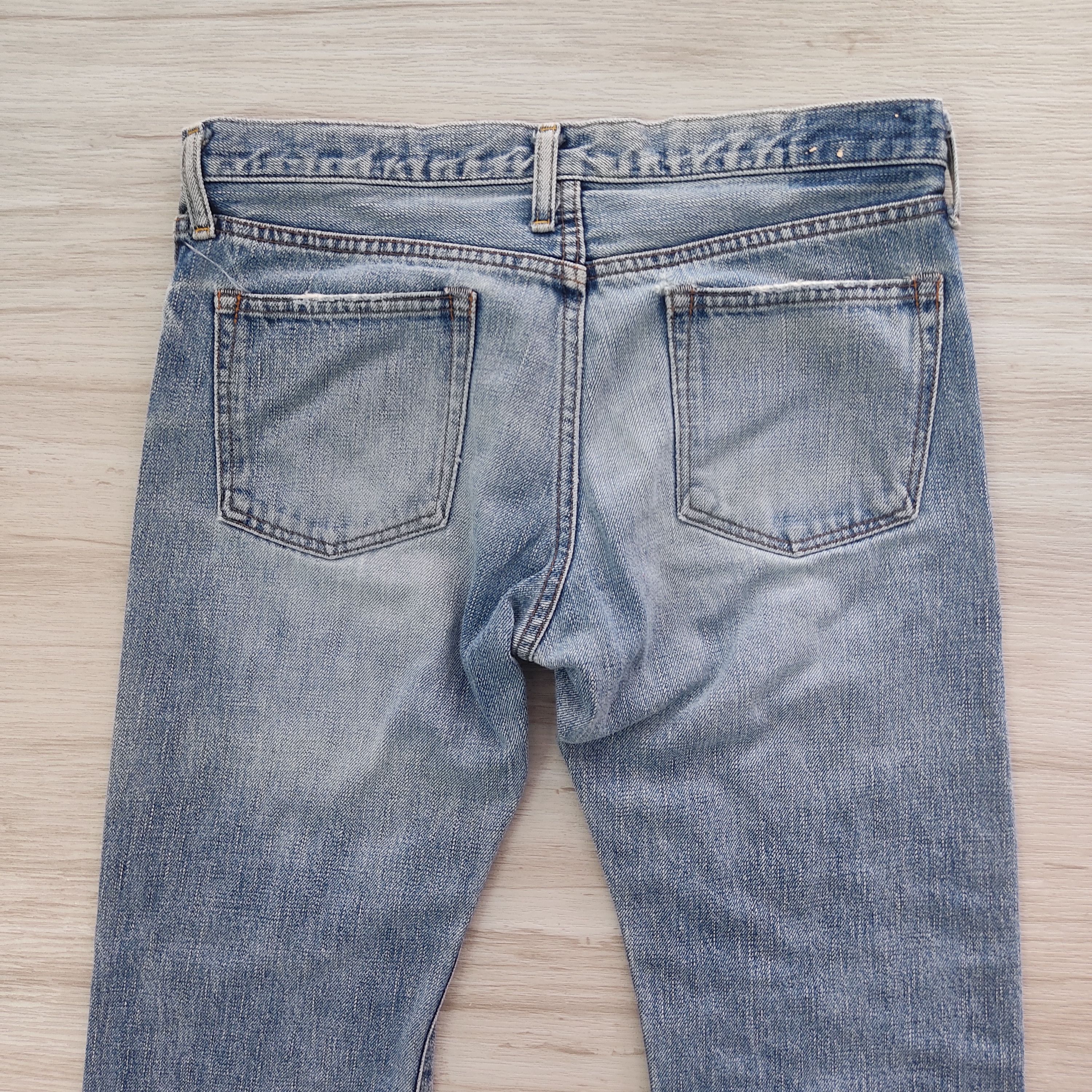 Japanese Brand Green BOWLES Co. Ltd Distressed Thrashed Selvedge Denim Size US 30 / EU 46 - 12 Thumbnail