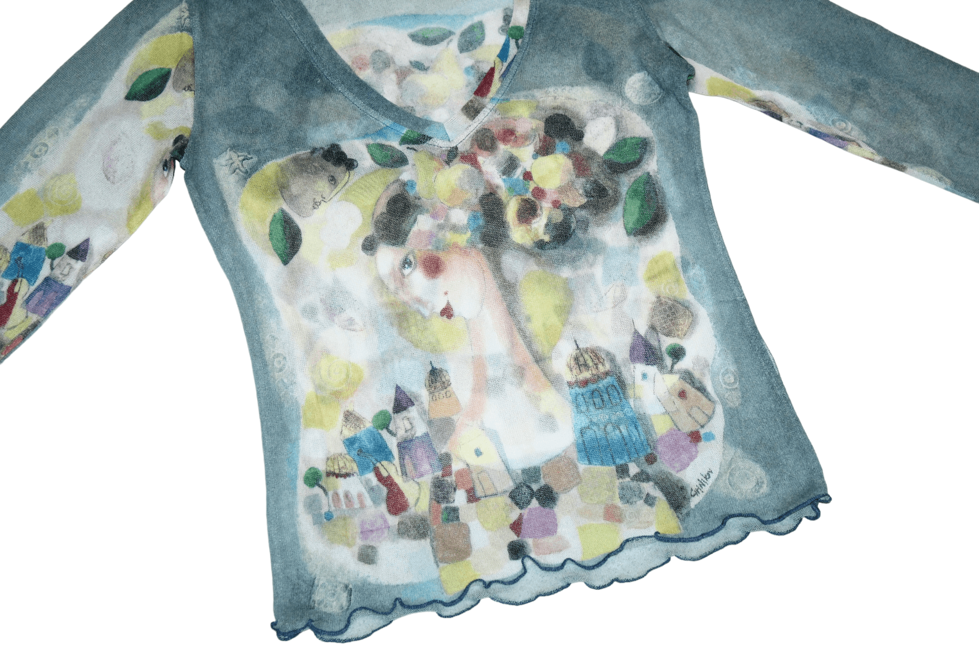 Jean Paul Gaultier Aventures Des Toiles x Stephan Chinikov Artwork Mesh Top Size XS / US 0-2 / IT 36-38 - 5 Thumbnail