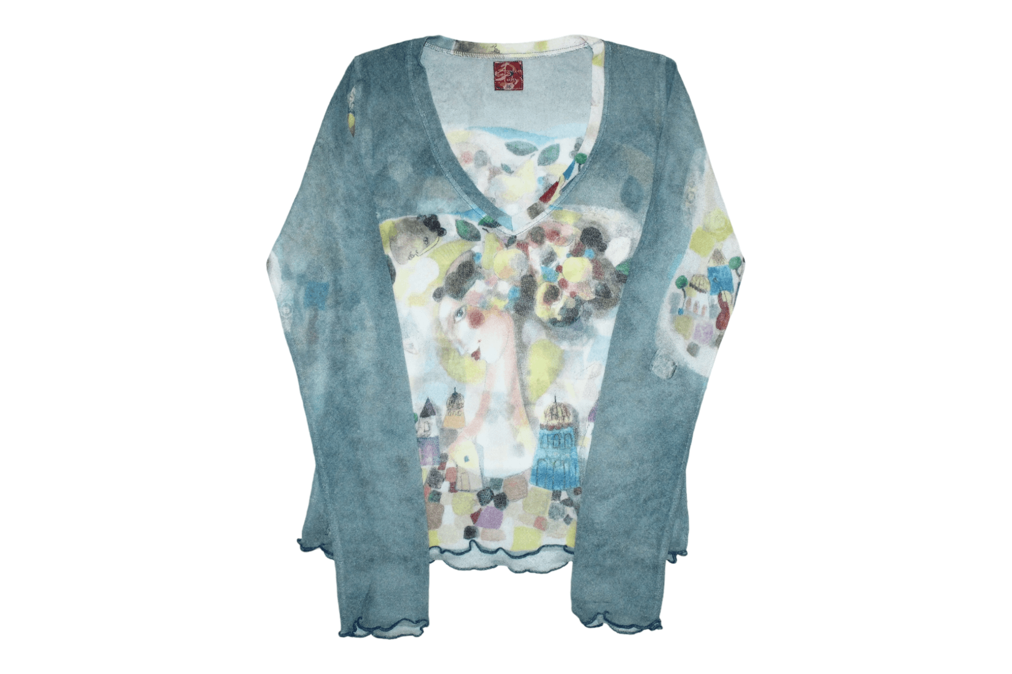image of Aventures Des Toiles X Stephan Chinikov Artwork Mesh Top in Mix, Women's (Size XS)